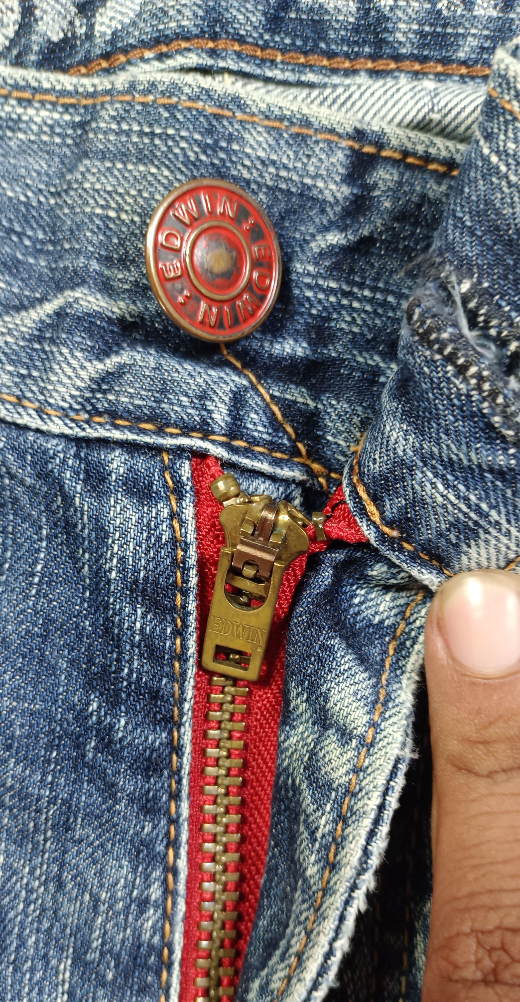 Edwin Vintage Edwin 503 Blue Trip Distressed Jeans Very Rare Size US 32 / EU 48 - 9 Thumbnail