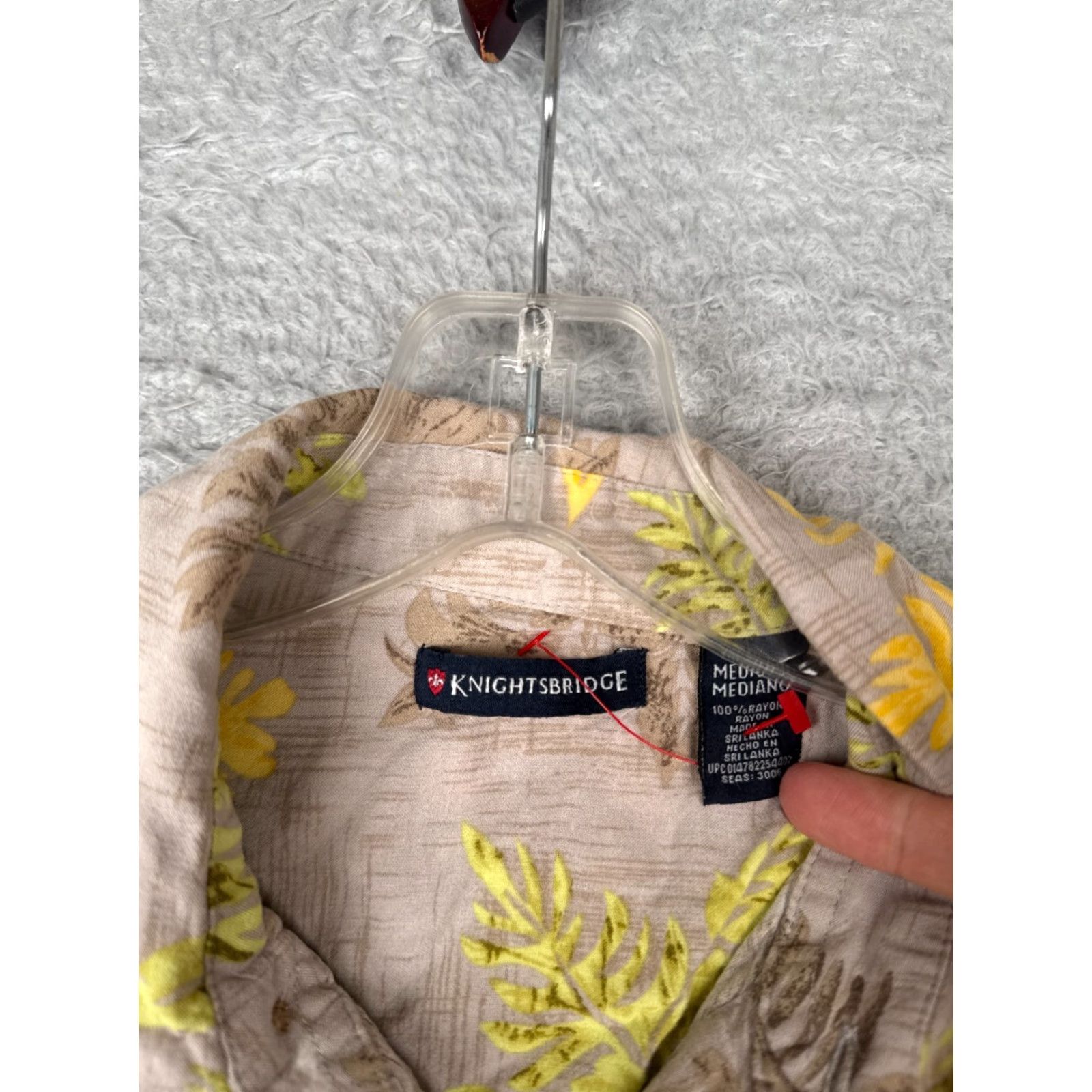 Vintage VINTAGE Knightsbridge Shirt Adult Large Gray Yellow Floral 100% Rayon Hawaiian Pocket Size US L / EU 52-54 / 3 - 7 Thumbnail
