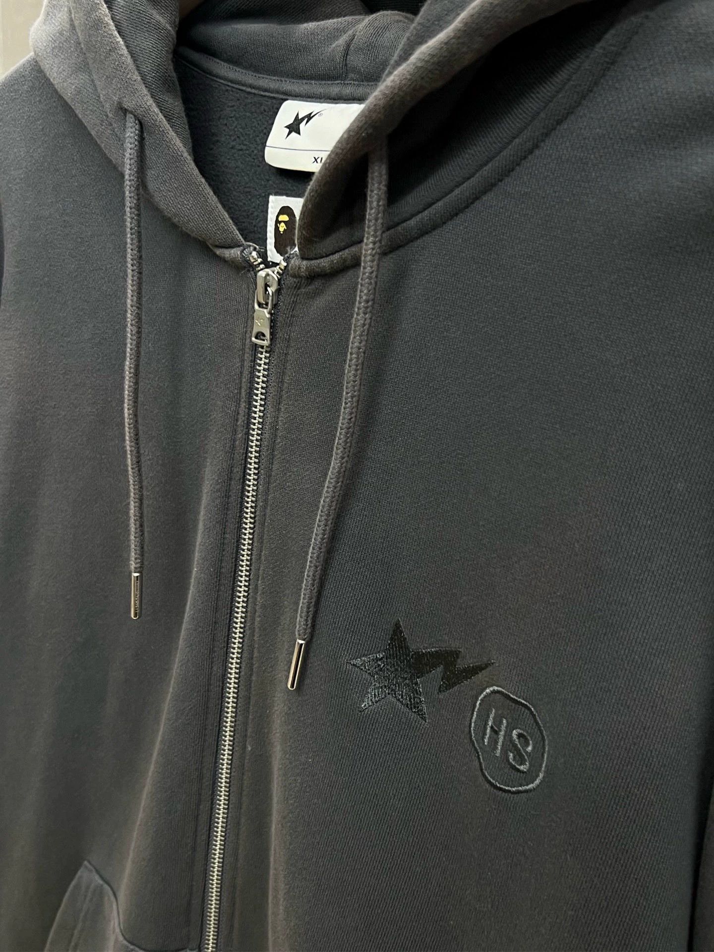 Bape bape x hs zip-up hoodie charcoal gray Size US XL / EU 56 / 4 - 3 Thumbnail