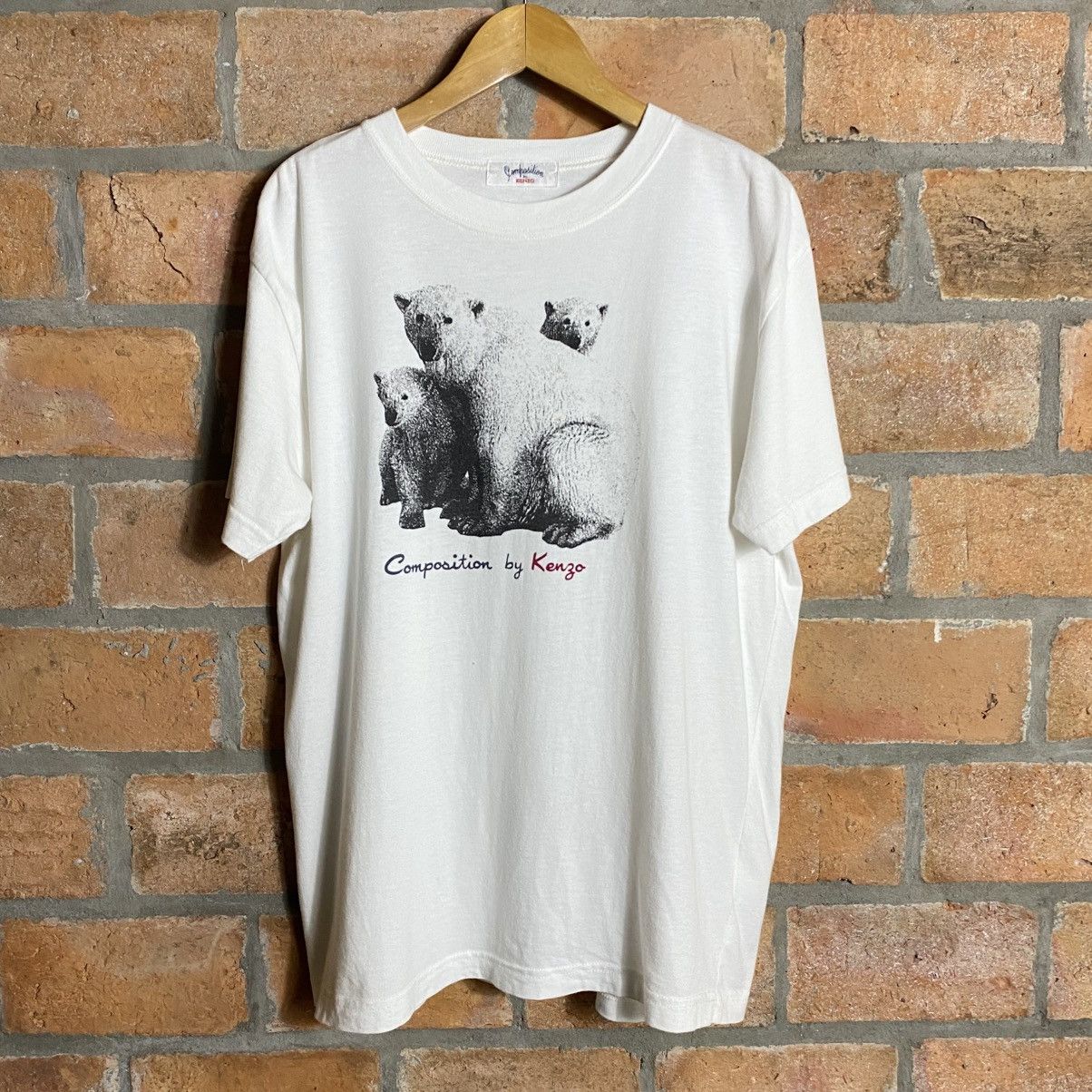 Kenzo KENZO White Bear Print Tee Size XS / US 0-2 / IT 36-38 - 1 Thumbnail