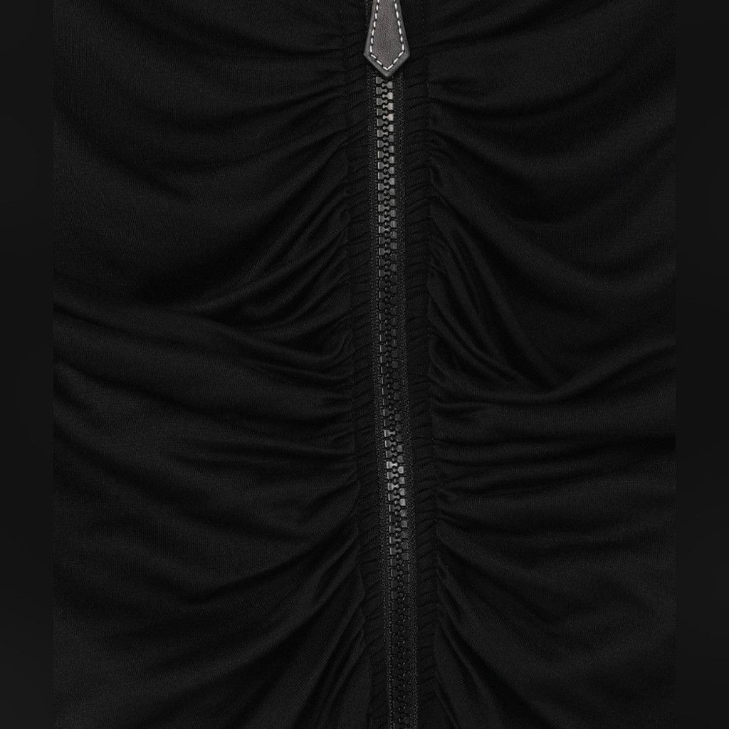 Burberry Burberry Black Gathered Zip Front Midi Skirt Size 27" / US 4 / IT 40 - 4 Thumbnail