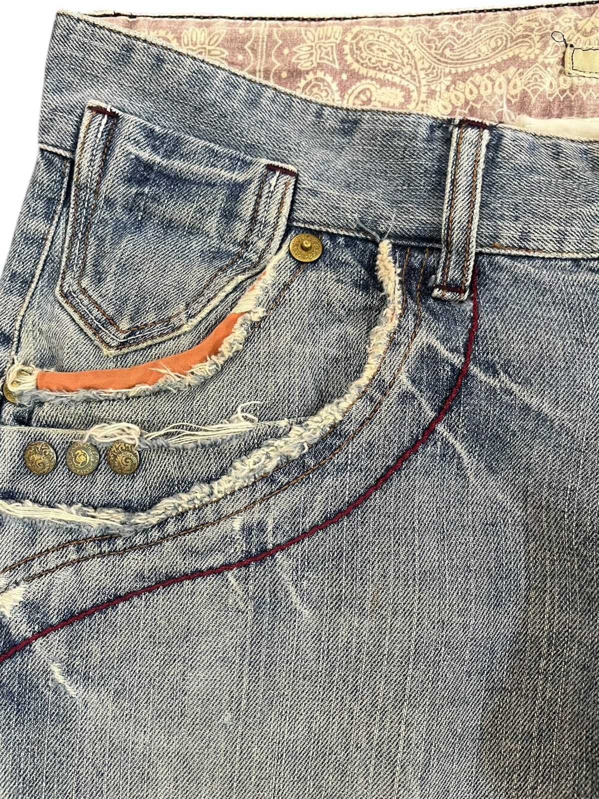 Japanese Brand Vintage Oilcake Studded Low rise Boot cut Denim Size US 34 / EU 50 - 5 Thumbnail