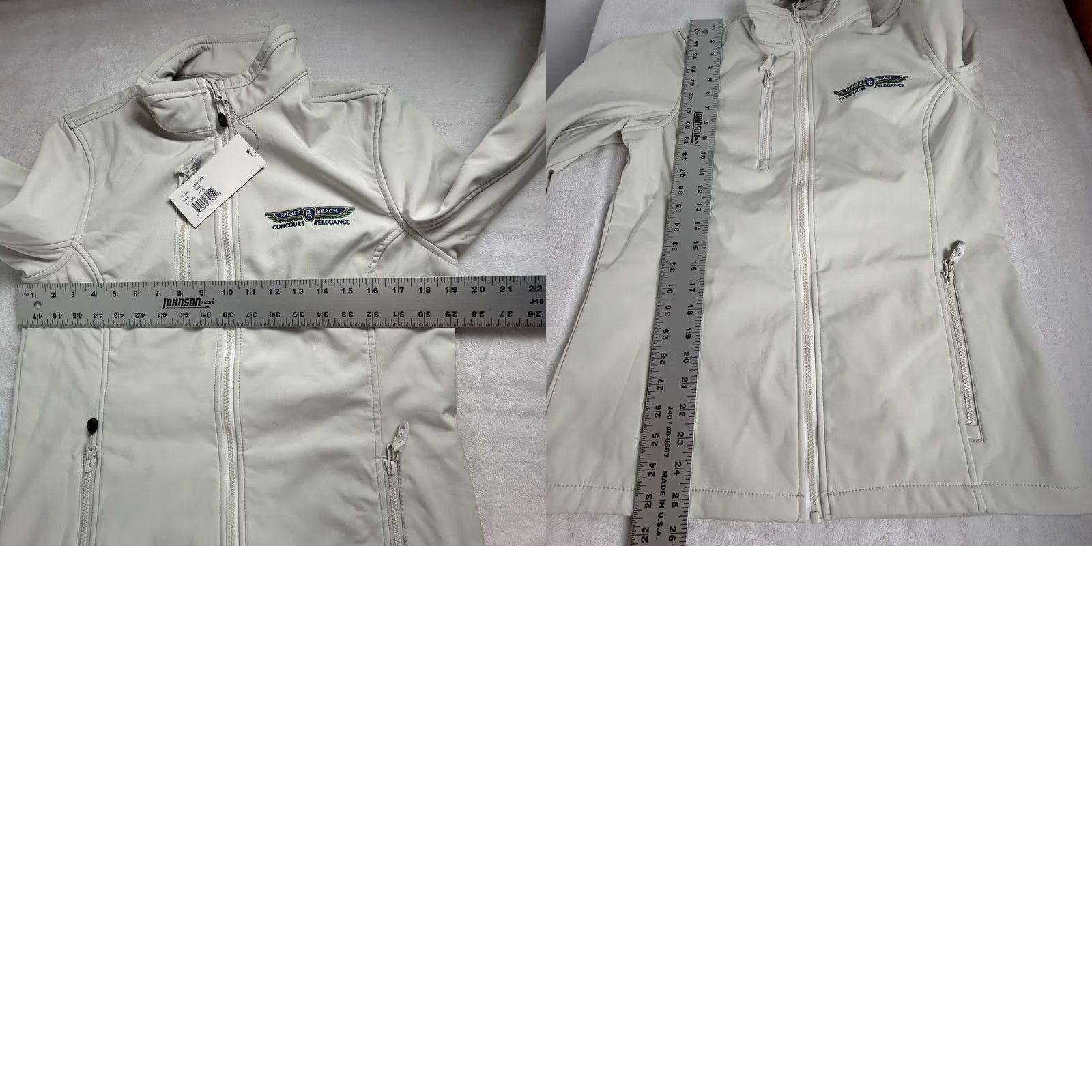 Vintage Pebble Beach Clique Womens Telemark Concourse d'Elegance Softshell Jacket Medium Gray Full-Zip Size M / US 6-8 / IT 42-44 - 8 Thumbnail