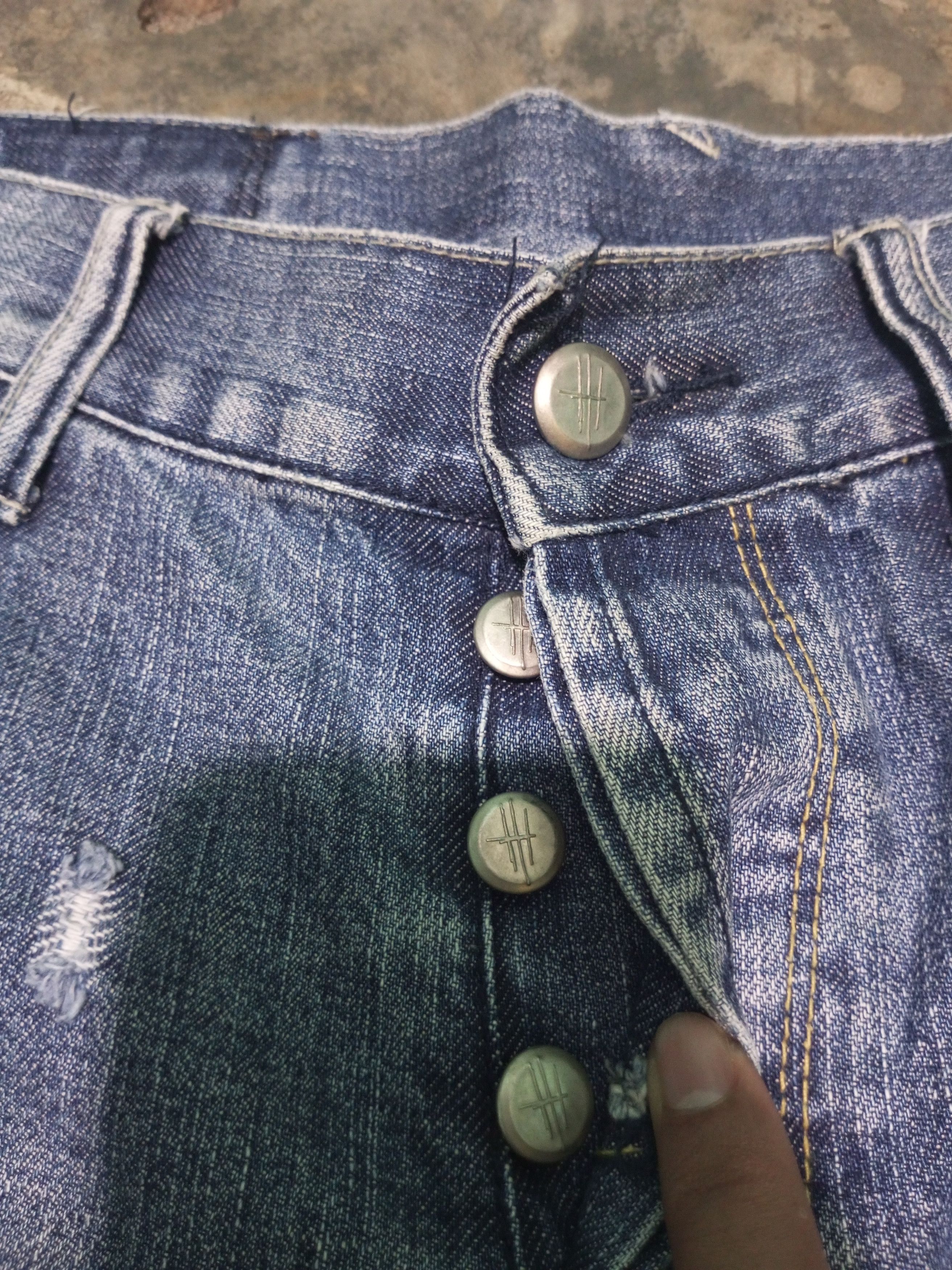 20471120 Vintage Trinity button zip distressed denim Size US 32 / EU 48 - 5 Thumbnail
