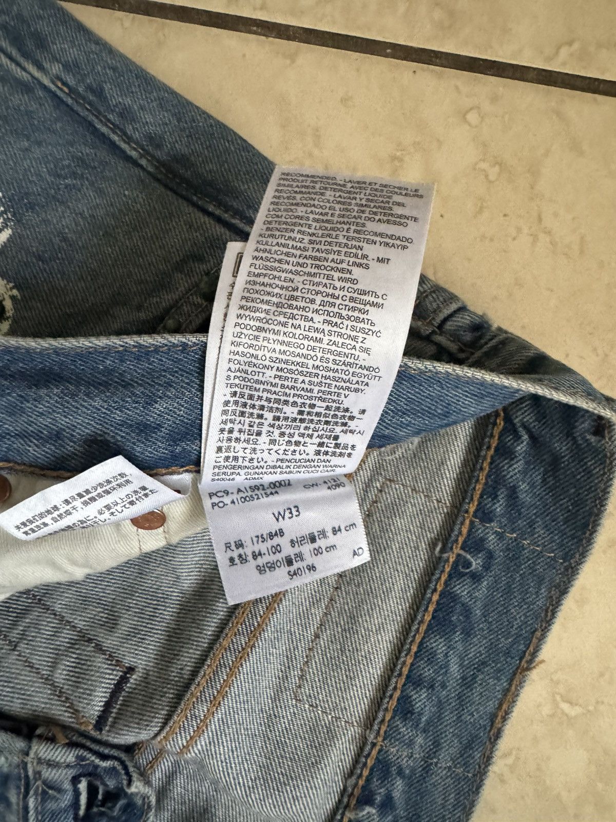 DENIM TEARS × Levi's Denim Tears x Levi's 501 Cotton Rhinestone Wreath Jeans Size US 33 - 5 Thumbnail