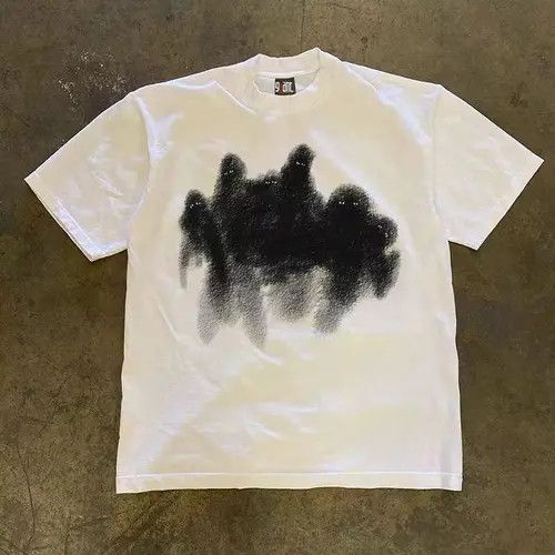 Other Hip Hop Fuzzy Silhouette Printed Loose Short Sleeve T-Shirt Size US XL / EU 56 / 4 - 7 Thumbnail
