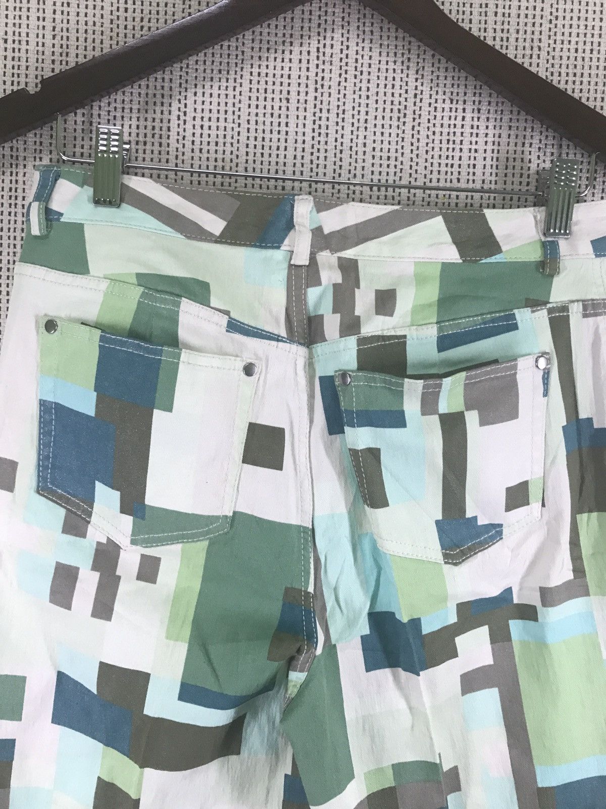 Designer × Japanese Brand × Vintage FAMOUS GREEN ABSTRACT FLARED BY TRANS WORK Size 30" / US 8 / IT 44 - 3 Thumbnail