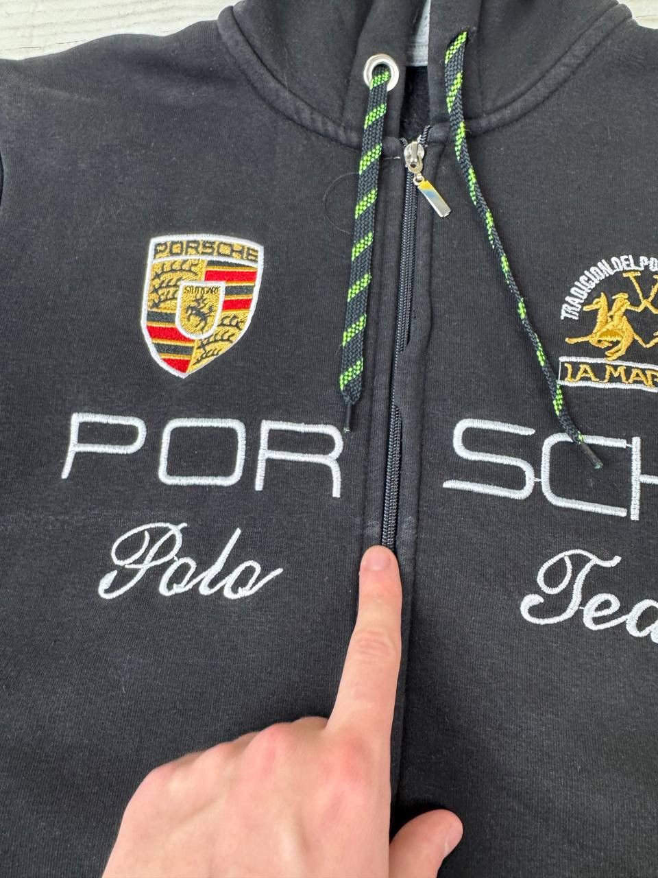 La Martina Vintage La Martina Porsche Polo Team Racing Hoodie 90s Size US S / EU 44-46 / 1 - 7 Thumbnail