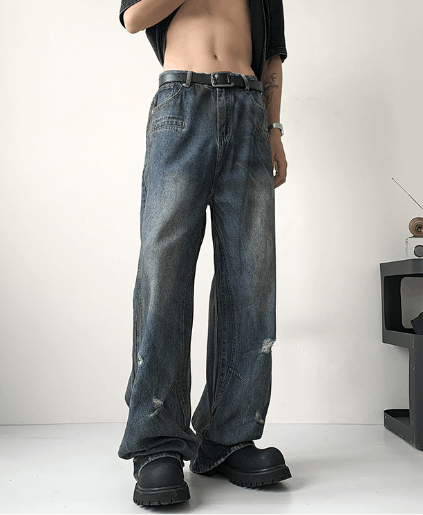 Japanese Brand American washed loose high street distressed jeans y2k Size US 32 / EU 48 - 3 Thumbnail