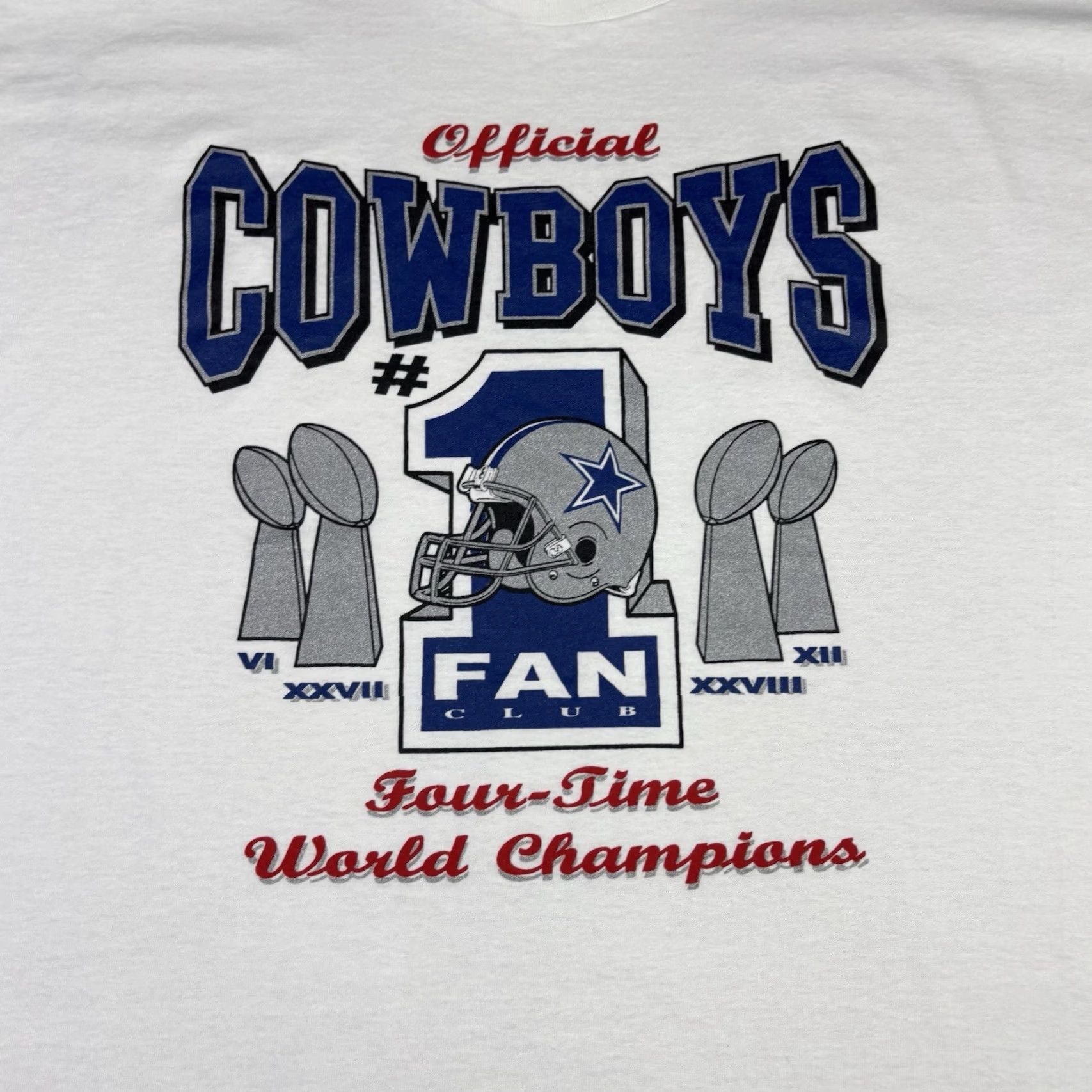 NFL VINTAGE Dallas Cowboys Super Bowl Champions T Shirt Adult 2XL 90s USA NFL Size US XXL / EU 58 / 5 - 6 Thumbnail
