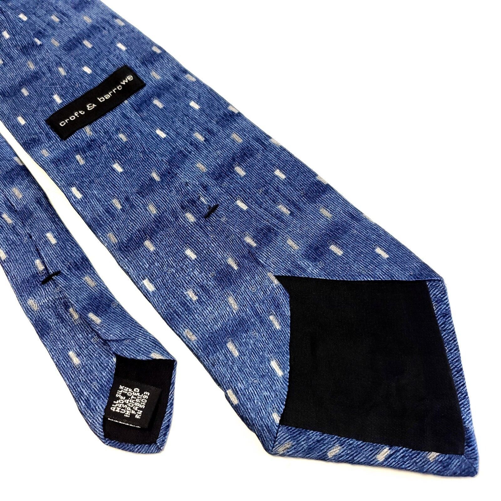 Croft & Barrow Croft & Barrow Blue Abstract Jacquard Print Wide Silk Tie Size ONE SIZE - 5 Thumbnail