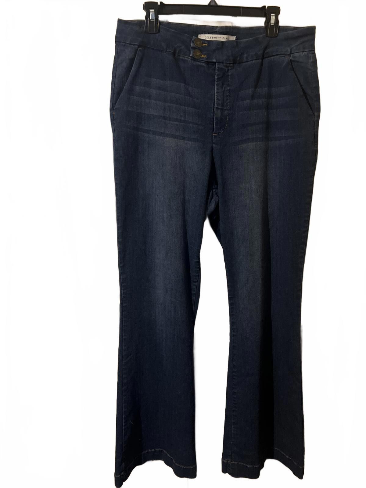 Other Celebrity Pink Women's Dark Blue Flare Jeans 16 Size 38" / US 16 / IT 52 - 2 Thumbnail
