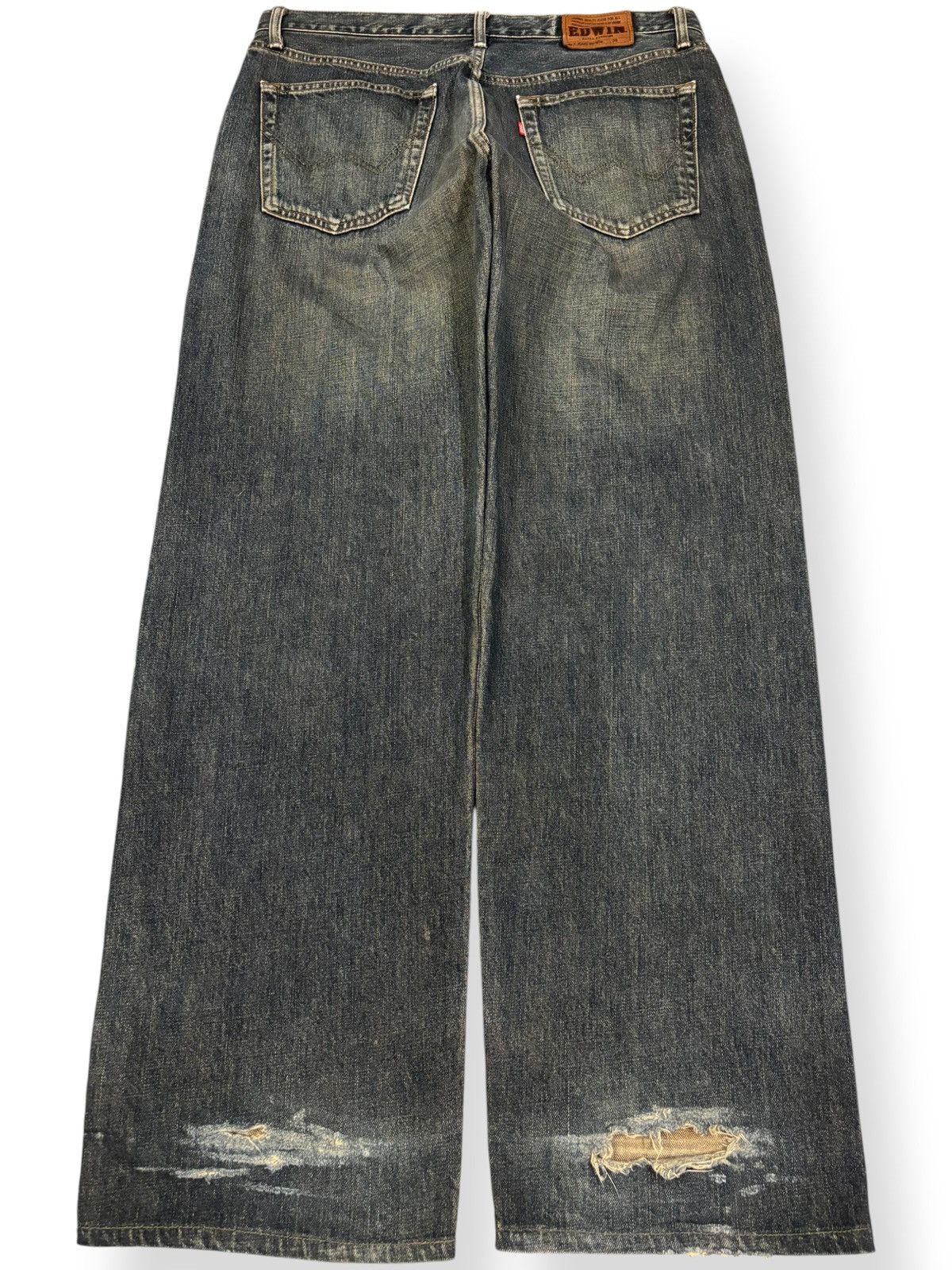 Edwin Vintage Y2K Edwin 405 Indigo Mud Wash Baggy Distressed Jeans Size US 36 / EU 52 - 2 Thumbnail