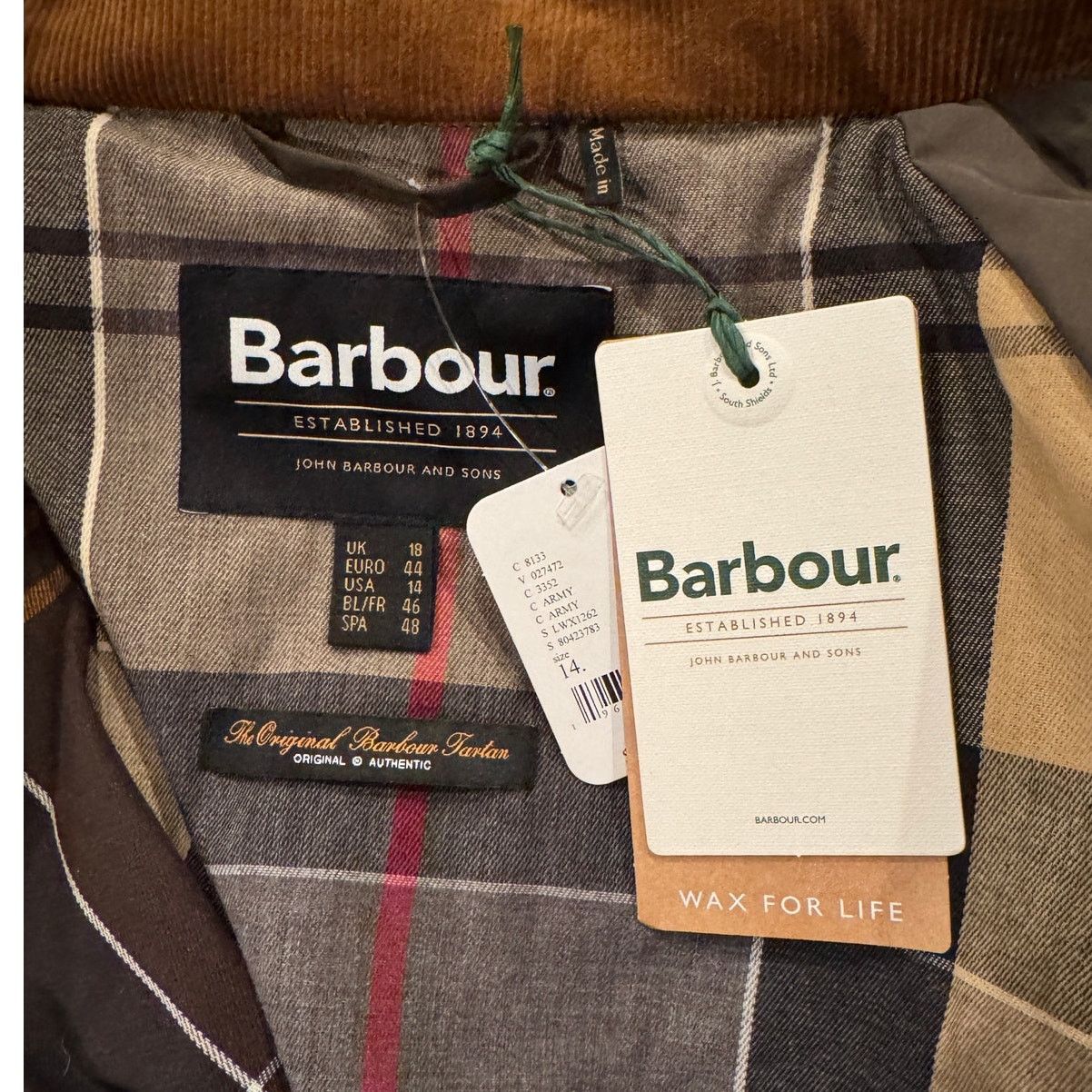 Barbour NWT Barbour Highclere Hooded Waxed Jacket Size US/14 Size XL / US 12-14 / IT 48-50 - 12 Thumbnail