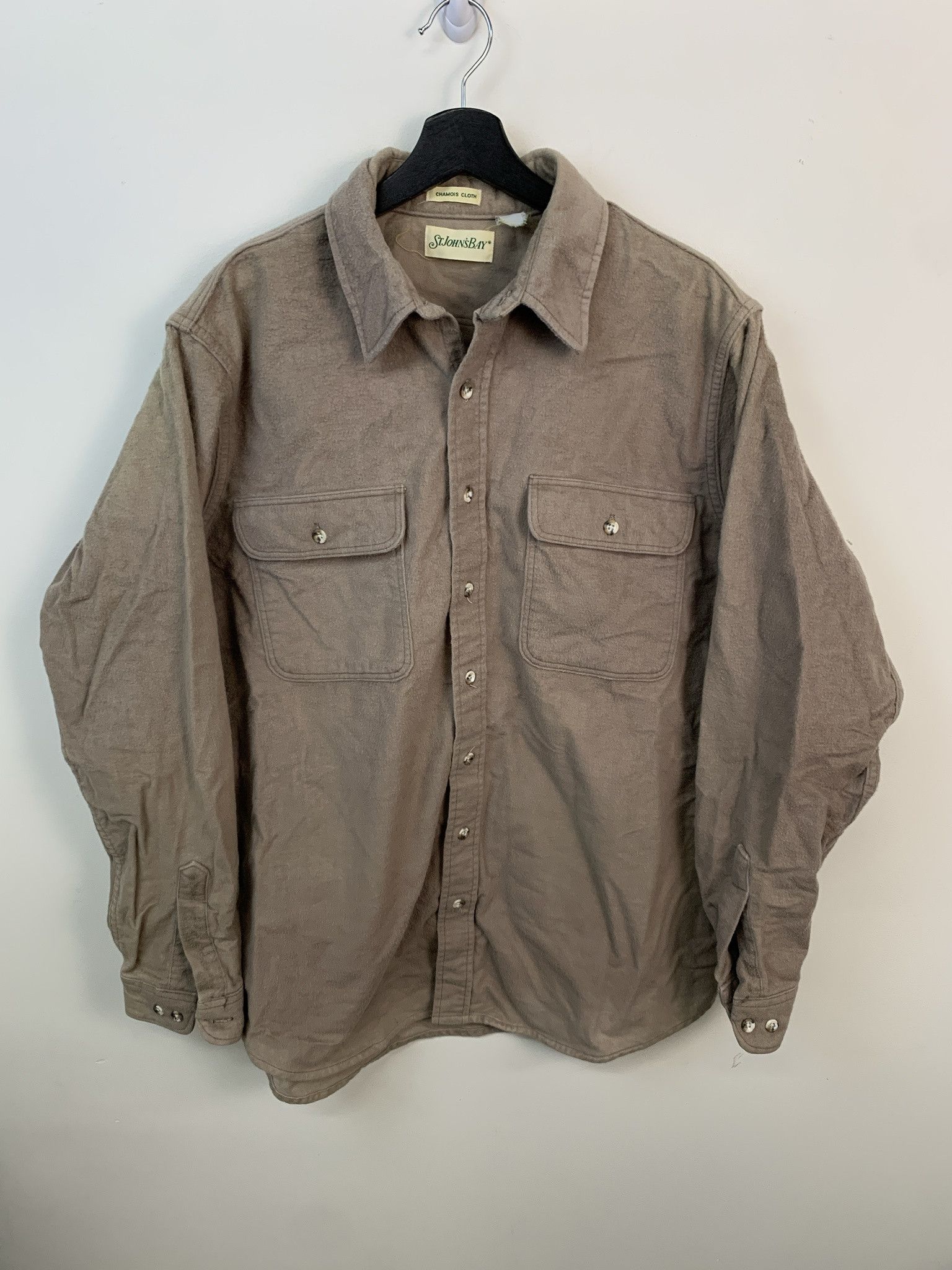 Flannel Vintage Flannel 1990s St Johns Bay Tan Thick Flannel Size XL Size US XL / EU 56 / 4 - 1 Thumbnail