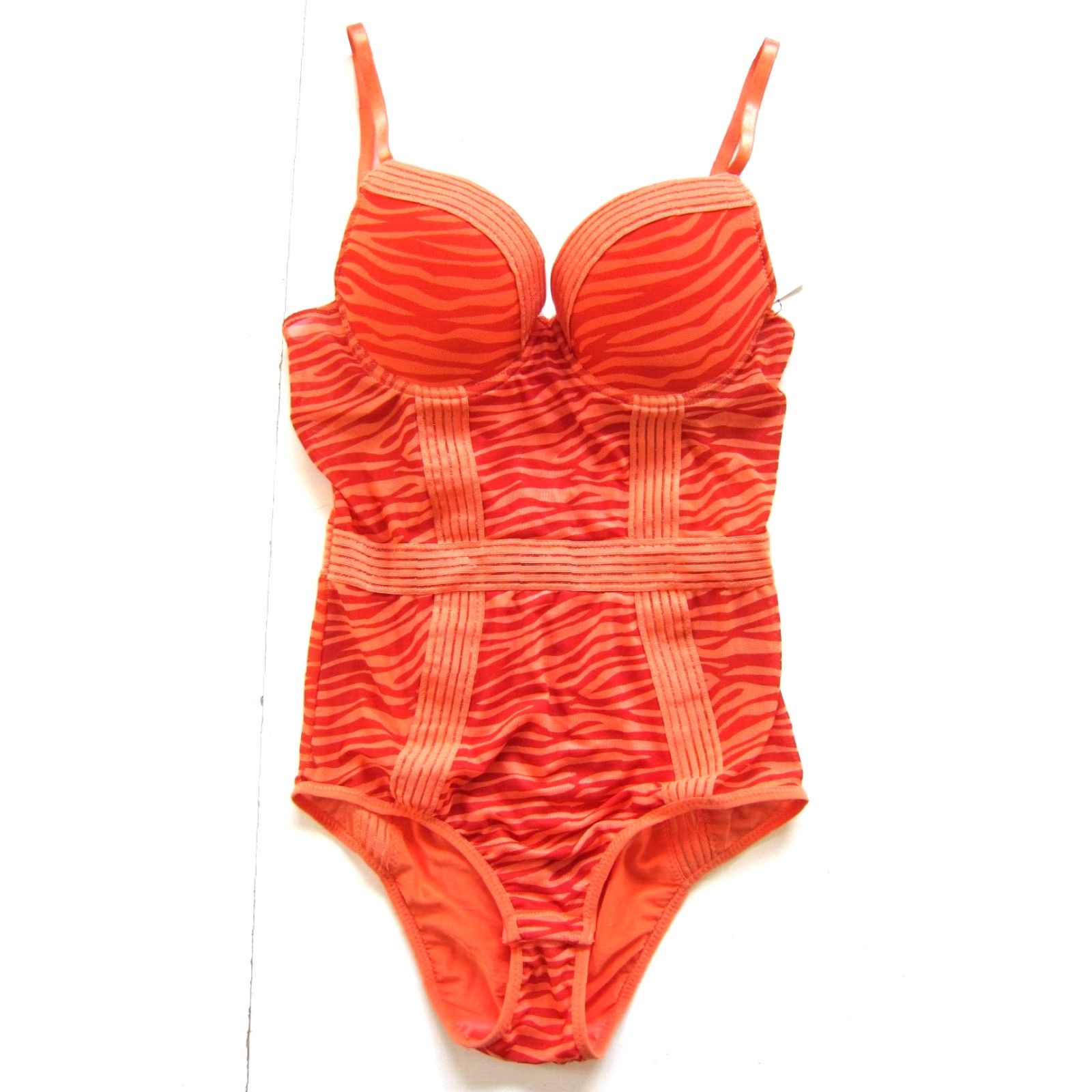 Vintage French Affair Tea Rose Stripe Bodysuit Lingerie One Piece M Womens Size M / US 6-8 / IT 42-44 - 2 Thumbnail