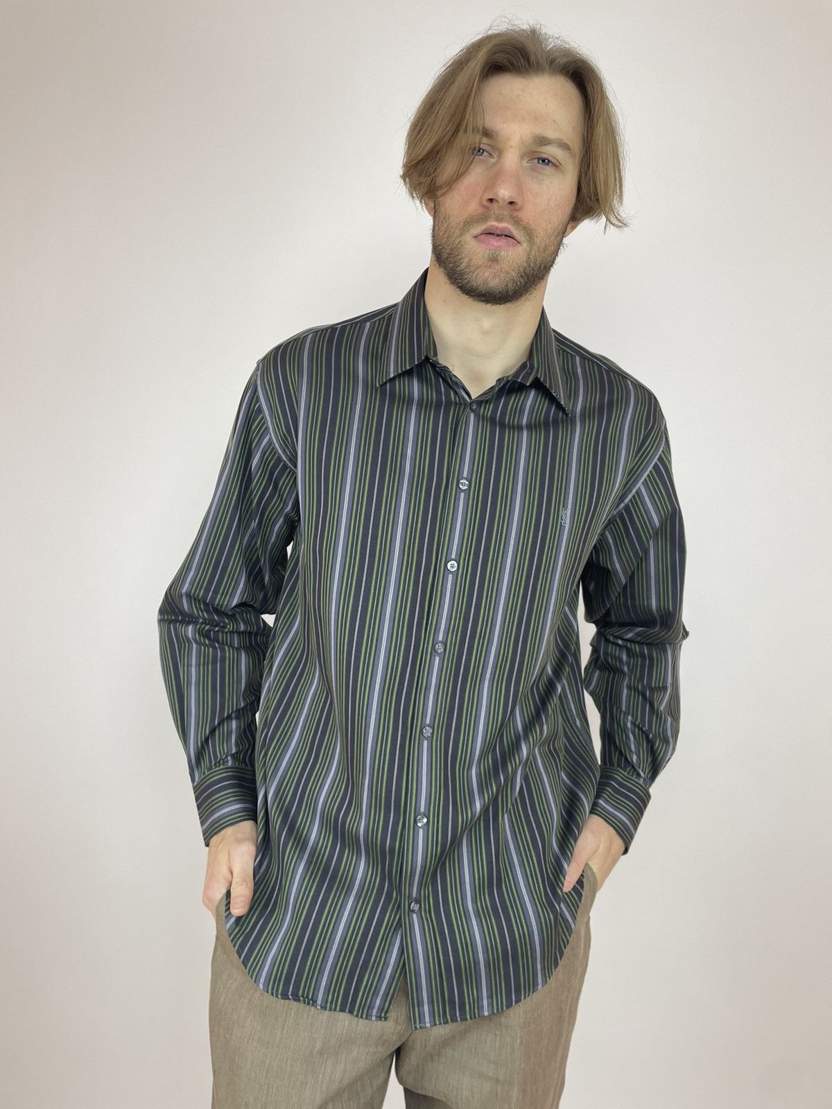 Other Vintage Yves Saint Lauren Striped Shirt Long sleeve Mens Size US M / EU 48-50 / 2 - 7 Thumbnail