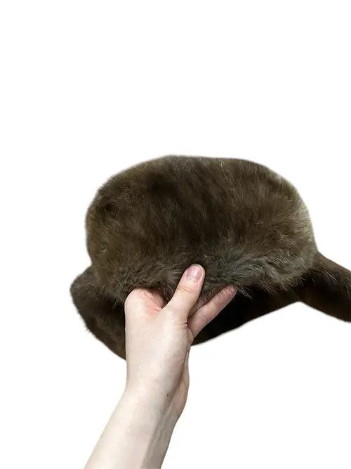 VIBE Real Mink Fur Leather Luxury Vintage Trapper Hat Y2k Size ONE SIZE - 5 Thumbnail