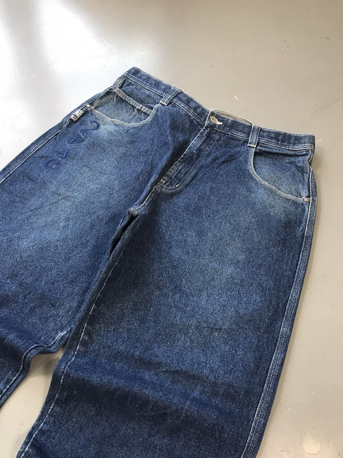 Southpole × Vintage Vintage 2 pac SpellOut embroidered denim Size US 39 - 5 Thumbnail