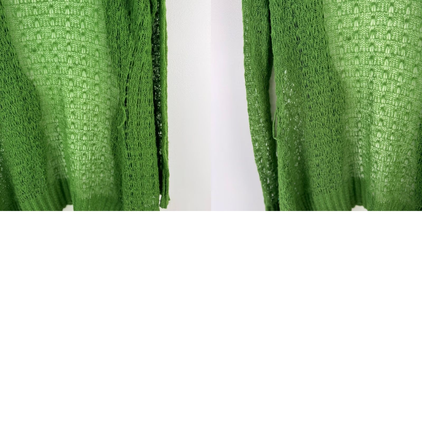 Vintage JJ Basics Cardigan Sweater Womens L Green Mohair Blend Open Knit Shawl Collar Size L / US 10 / IT 46 - 9 Thumbnail