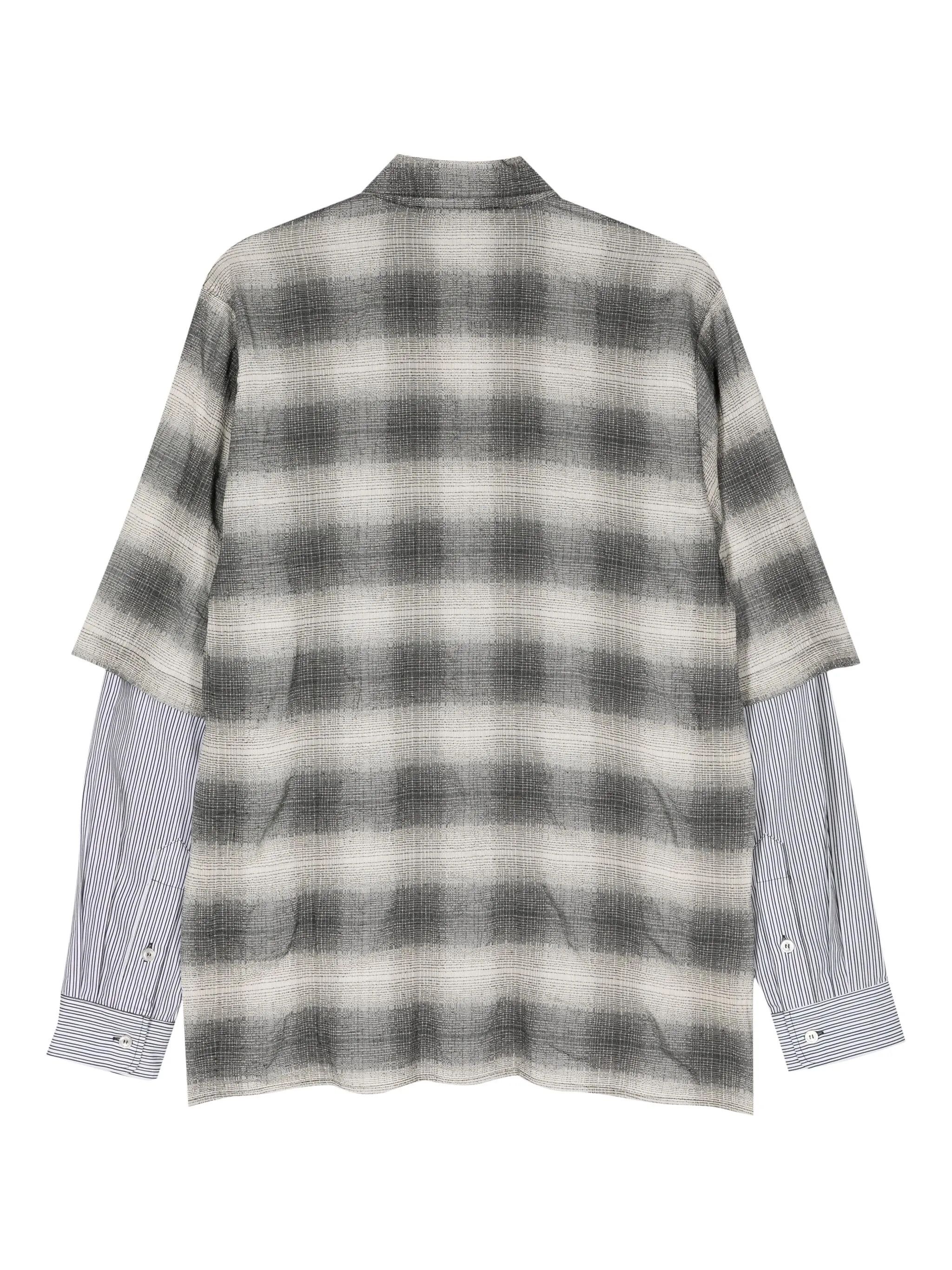 Amiri oc11z0525 Double Sleeve Shadow Plaid Shirt in Multicolor Size US M / EU 48-50 / 2 - 2 Thumbnail
