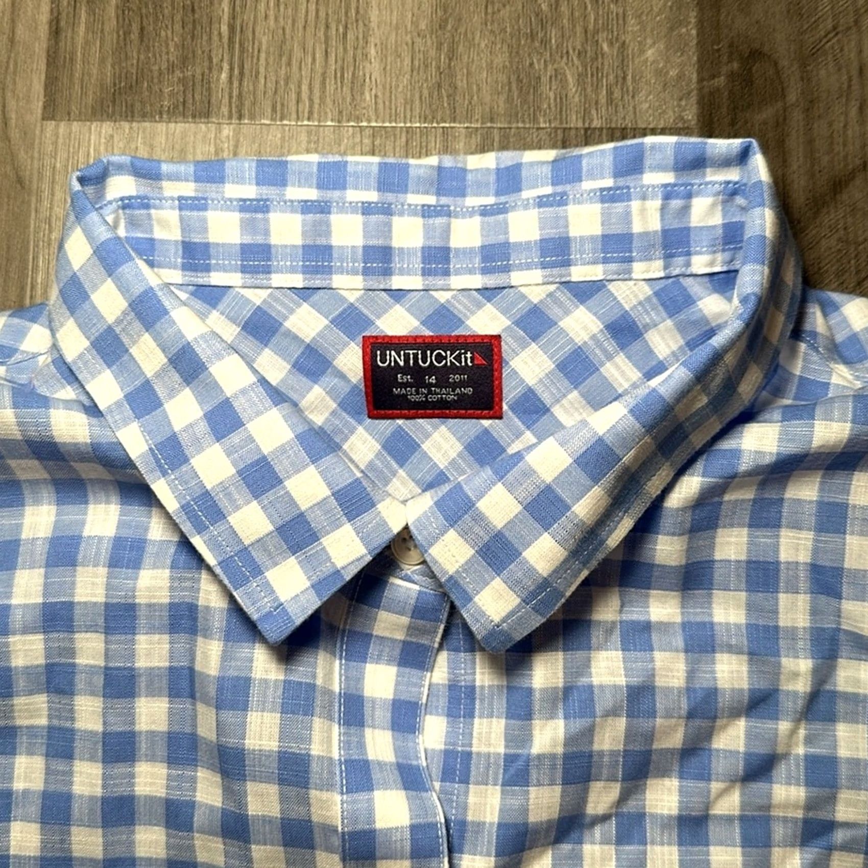 UNTUCKit UNTUCKit Rebeche Long Sleeve Button Up - 14 Women Blue Light Blue Gingham Button-Up Womens 14 Regular Size XL / US 12-14 / IT 48-50 - 5 Thumbnail