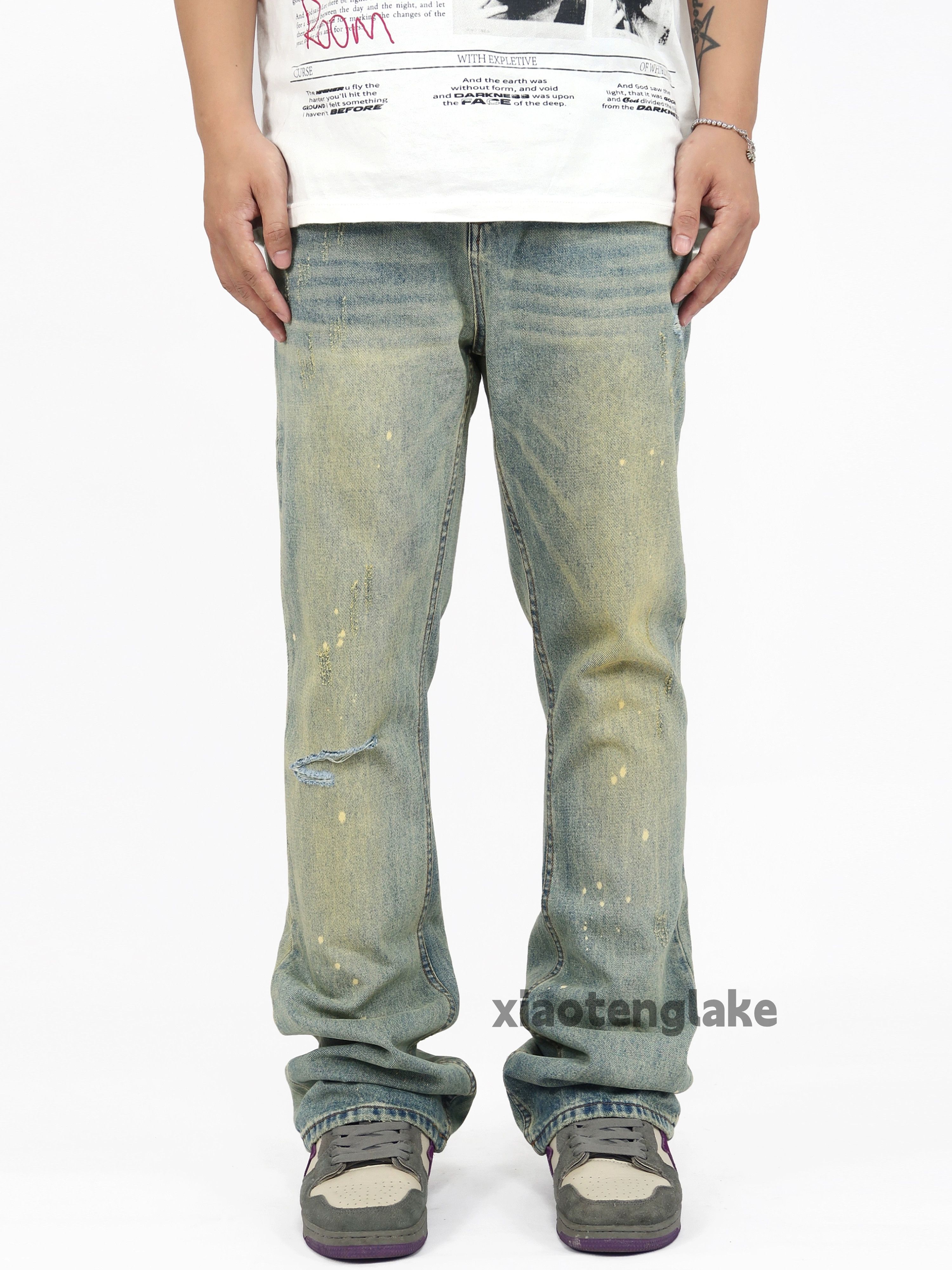 Jean × Vintage washed faded cleanfit rusty stain paint grunge jeans Size US 32 / EU 48 - 2 Thumbnail