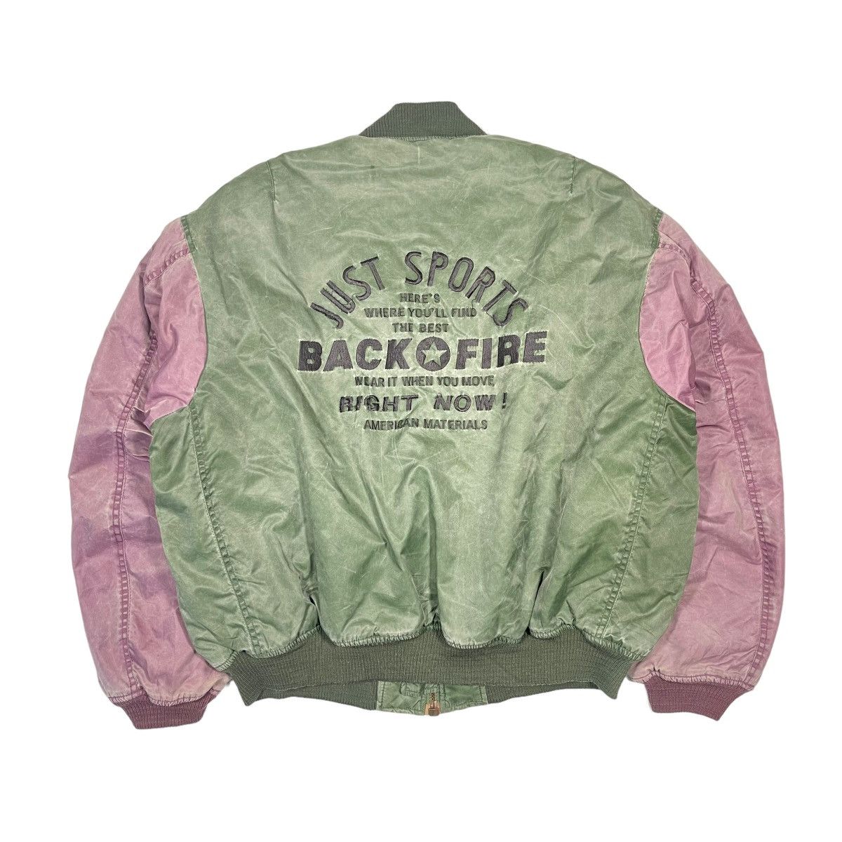 Vintage Vintage 1980s Backfire Embroidered Back Hit Nylon Bomber Size US L / EU 52-54 / 3 - 1 Thumbnail