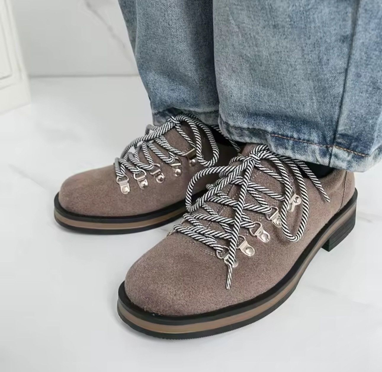 Other Casual Streetwear Beige Leather Retro Style Oxford Boots Size US 10.5 / EU 43-44 - 1 Thumbnail
