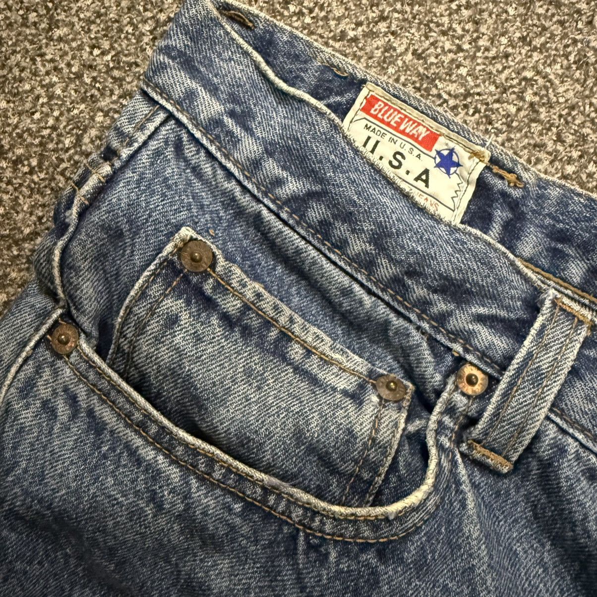 🔥🇺🇸 90s Blue Way Aging Wash Denim Made in Usa W36