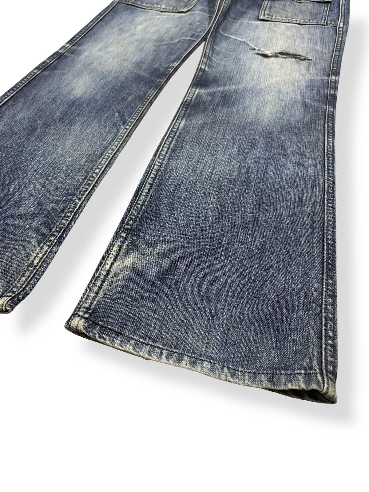 1017 ALYX 9SM Vintage Japanese Brand Faded Whiskers Bush Pants Denim Size US 29 - 10 Thumbnail