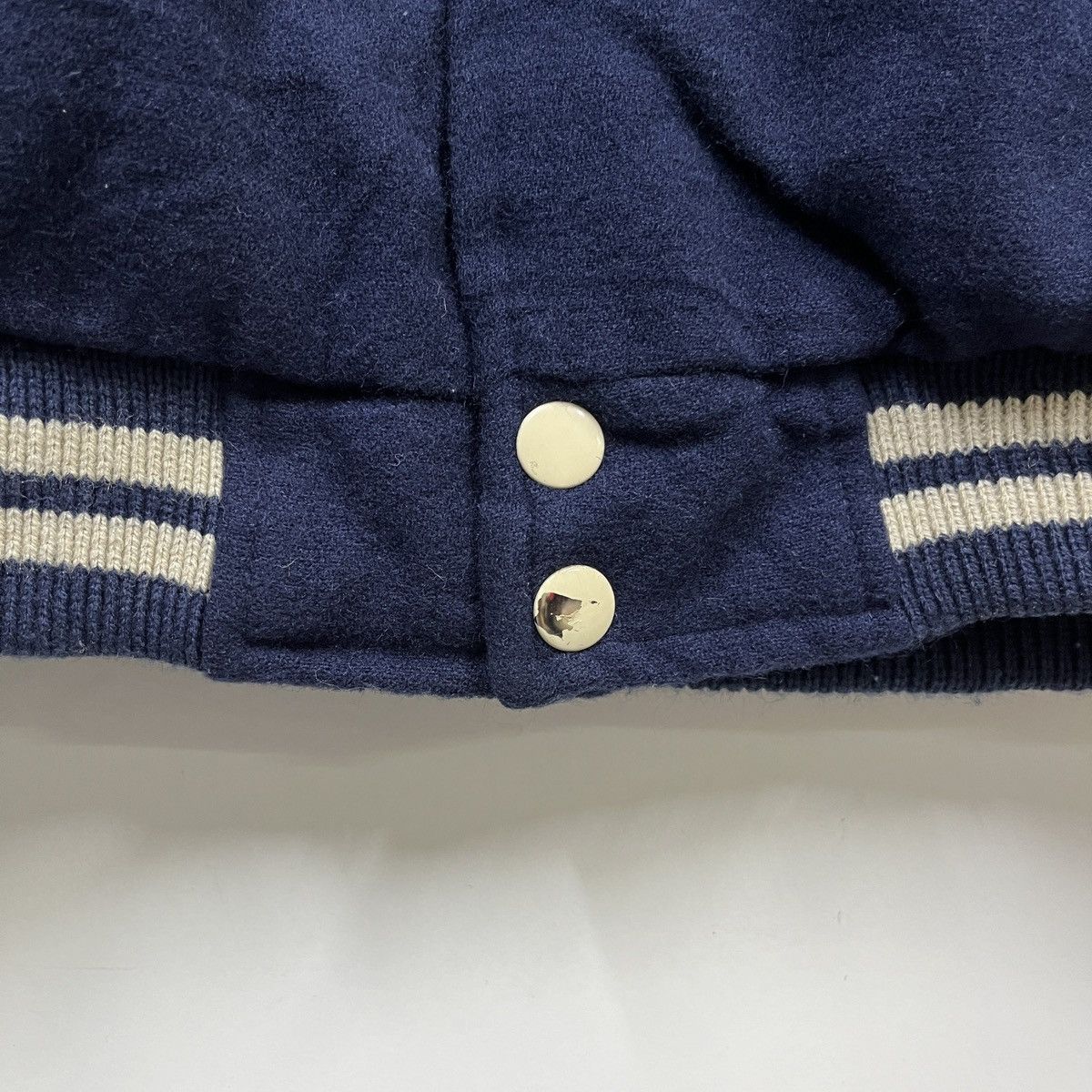 Japanese Brand Suntory BOSS Coffee Varsity Bomber Jacket Leather Sleeves L Size US L / EU 52-54 / 3 - 7 Thumbnail