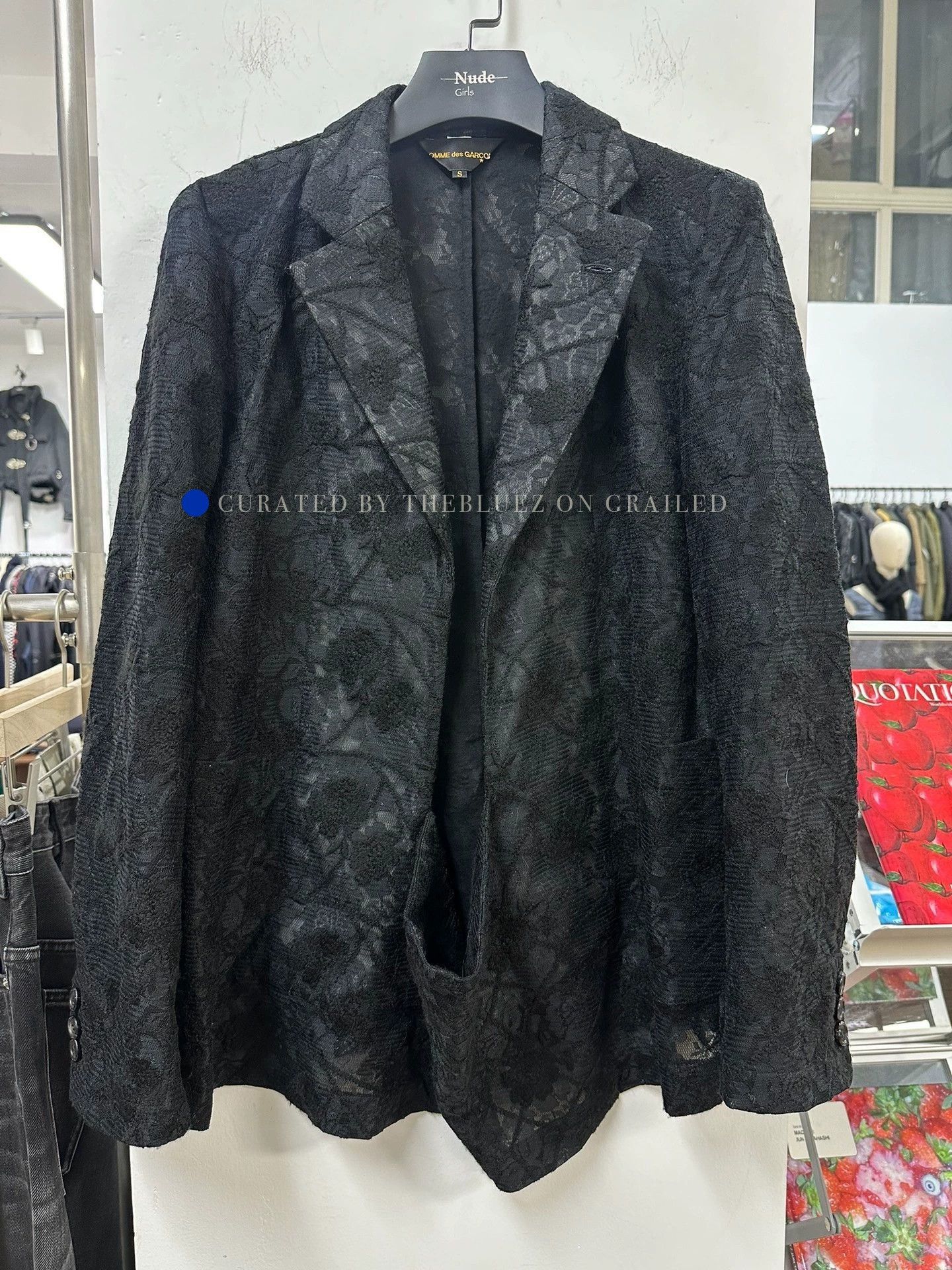 Comme des Garcons Black Lace Rose Blazer Size US S / EU 44-46 / 1 - 1 Thumbnail