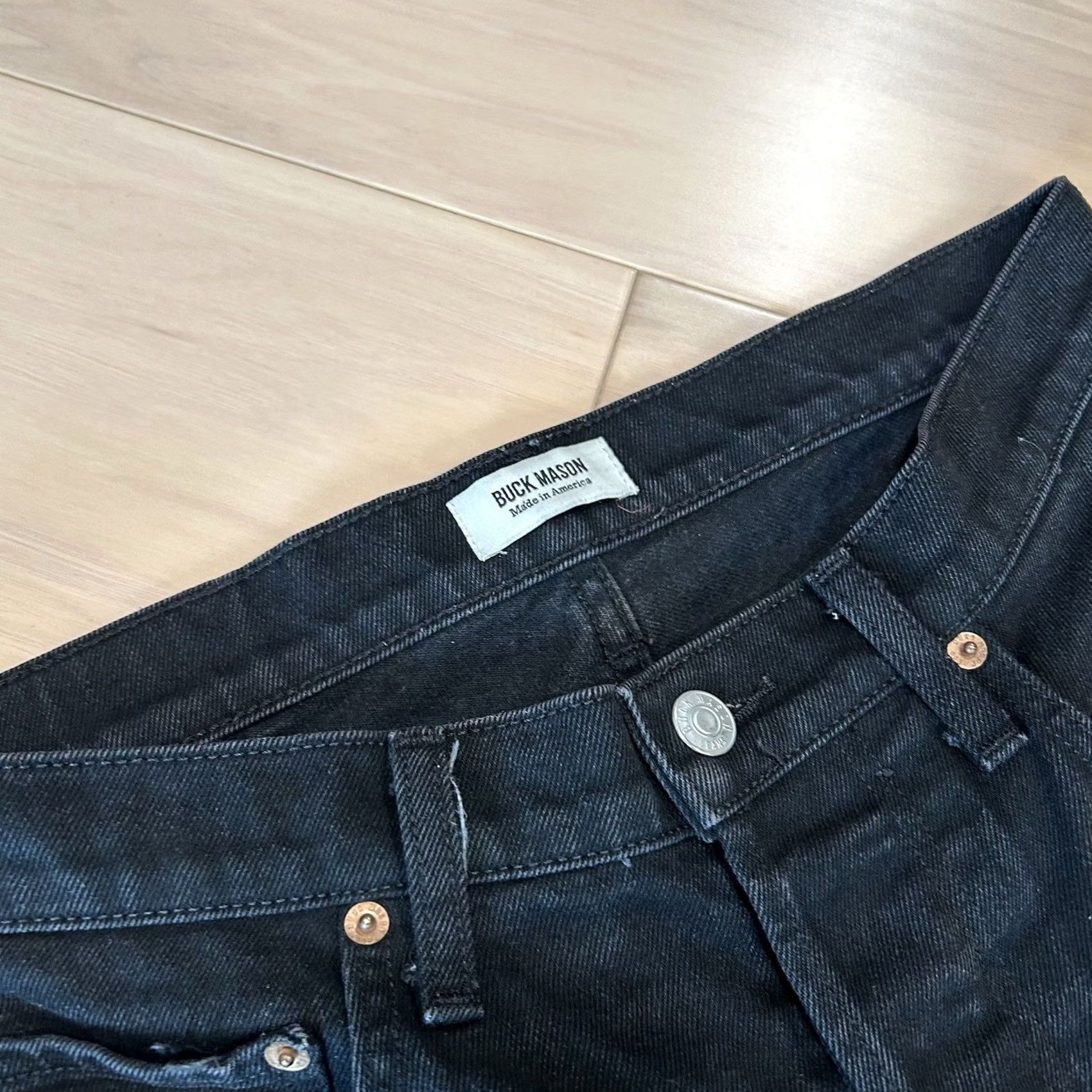 Buck Mason Buck Mason Slim-Fit Denim Black Jeans 31x27 Men’s Slim Straight Pocket 5-Pocket USA Designer 31in Dark Wash Black Size US 31 - 5 Thumbnail