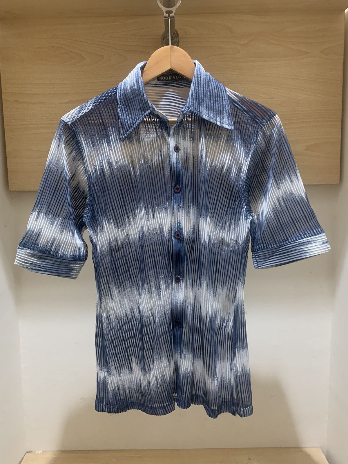 If Six Was Nine Vintage Japan nookady pleated gradation mesh sheer shirt Size US M / EU 48-50 / 2 - 2 Thumbnail