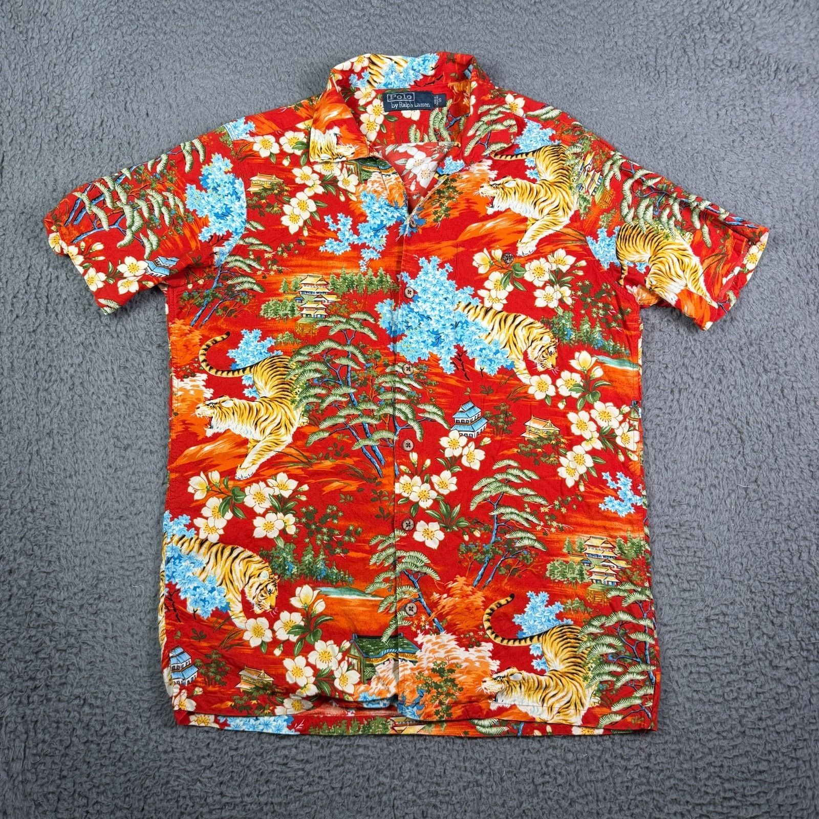 Polo Ralph Lauren Vintage Polo Ralph Lauren Hawaiian Shirt Tiger Japan Loop Size US S / EU 44-46 / 1 - 2 Thumbnail
