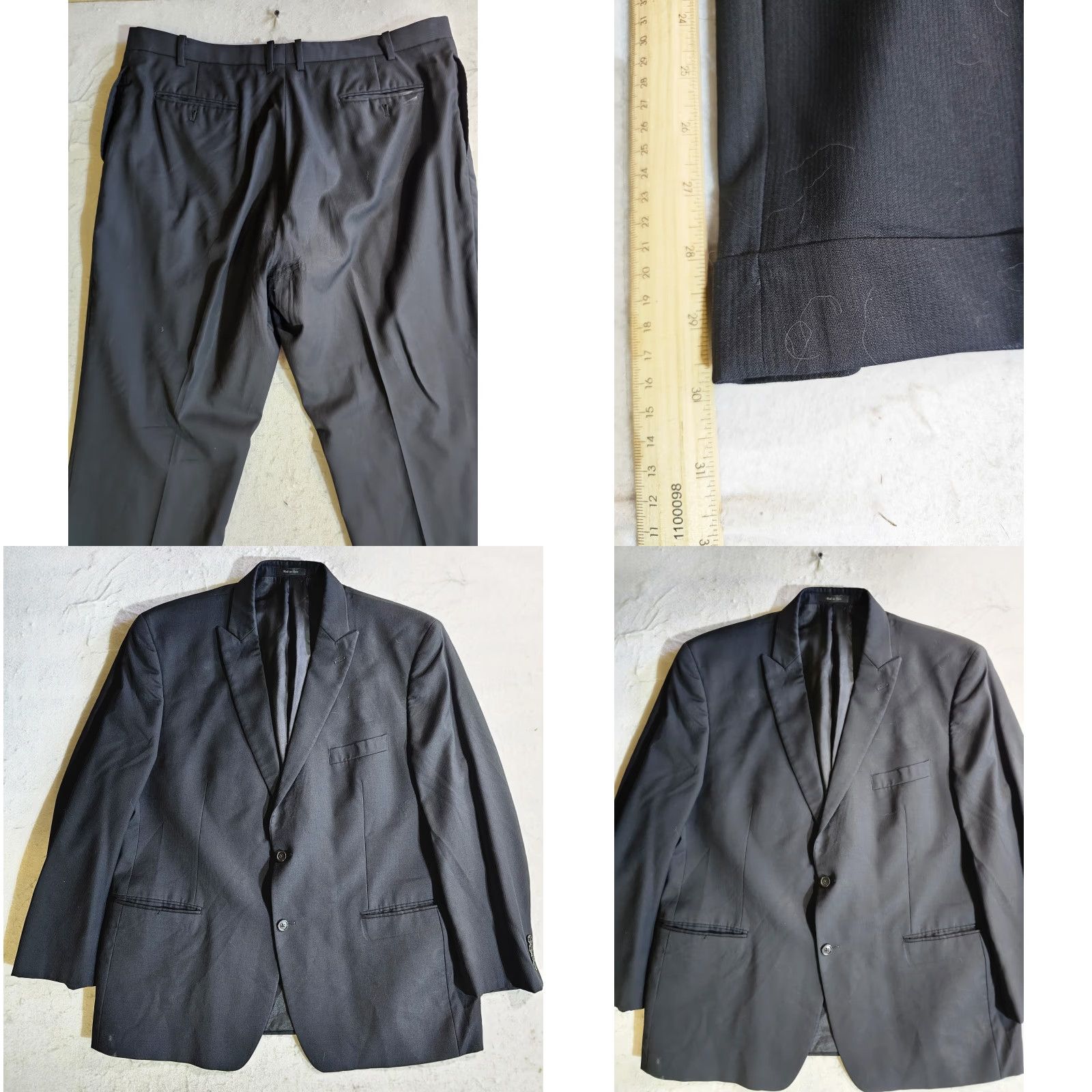 Calvin Klein VINTAGE Calvin Klein Signature Navy Blue Wool 2pc Suit Mens Sz 48 Reg Pants 43 Reg Black Navy Blue 100% Wool 2 Piece Suit Mens Sz 48 Reg Pants 43 Reg Size 48R - 8 Thumbnail