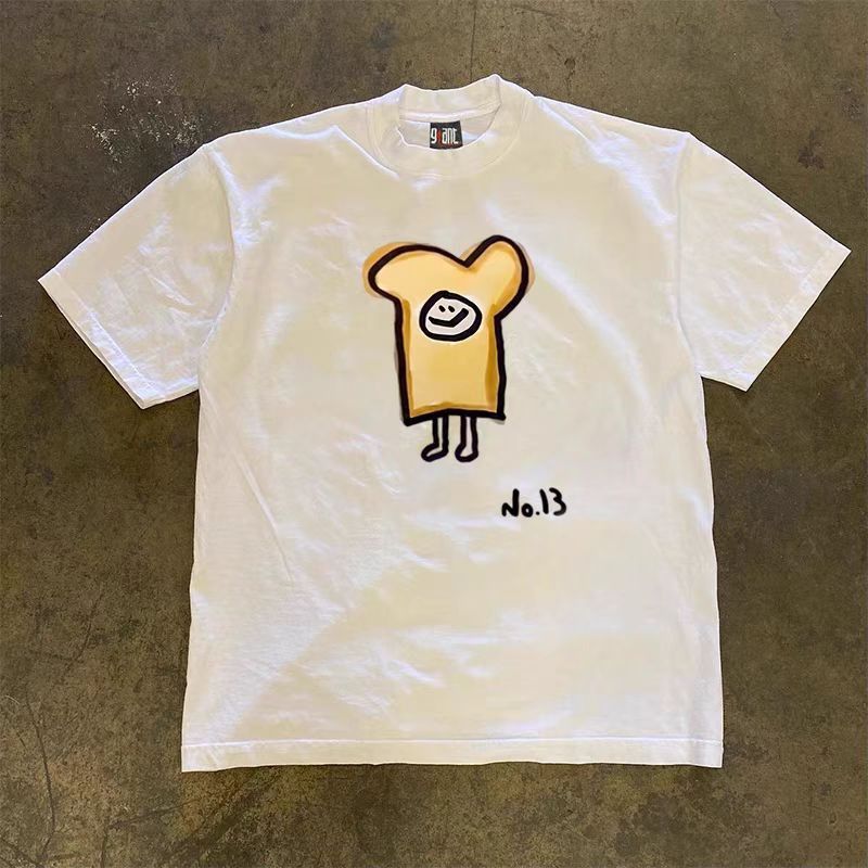 Vintage White Loose Happy Bones Printed Short Sleeve T-Shirt Size US S / EU 44-46 / 1 - 1 Thumbnail