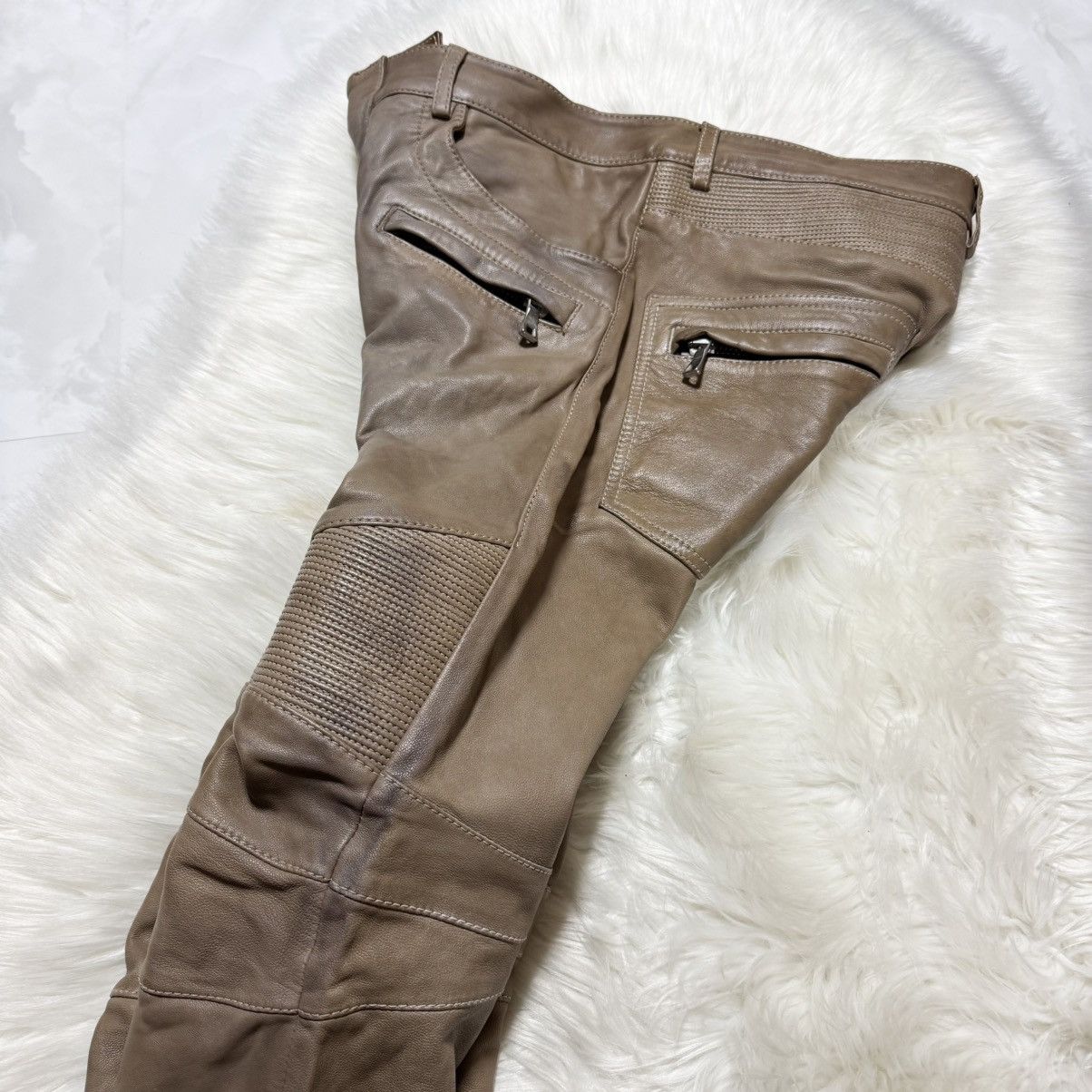 Balmain collection model, Balmain Homme leather biker pants Size US 32 / EU 48 - 11 Thumbnail