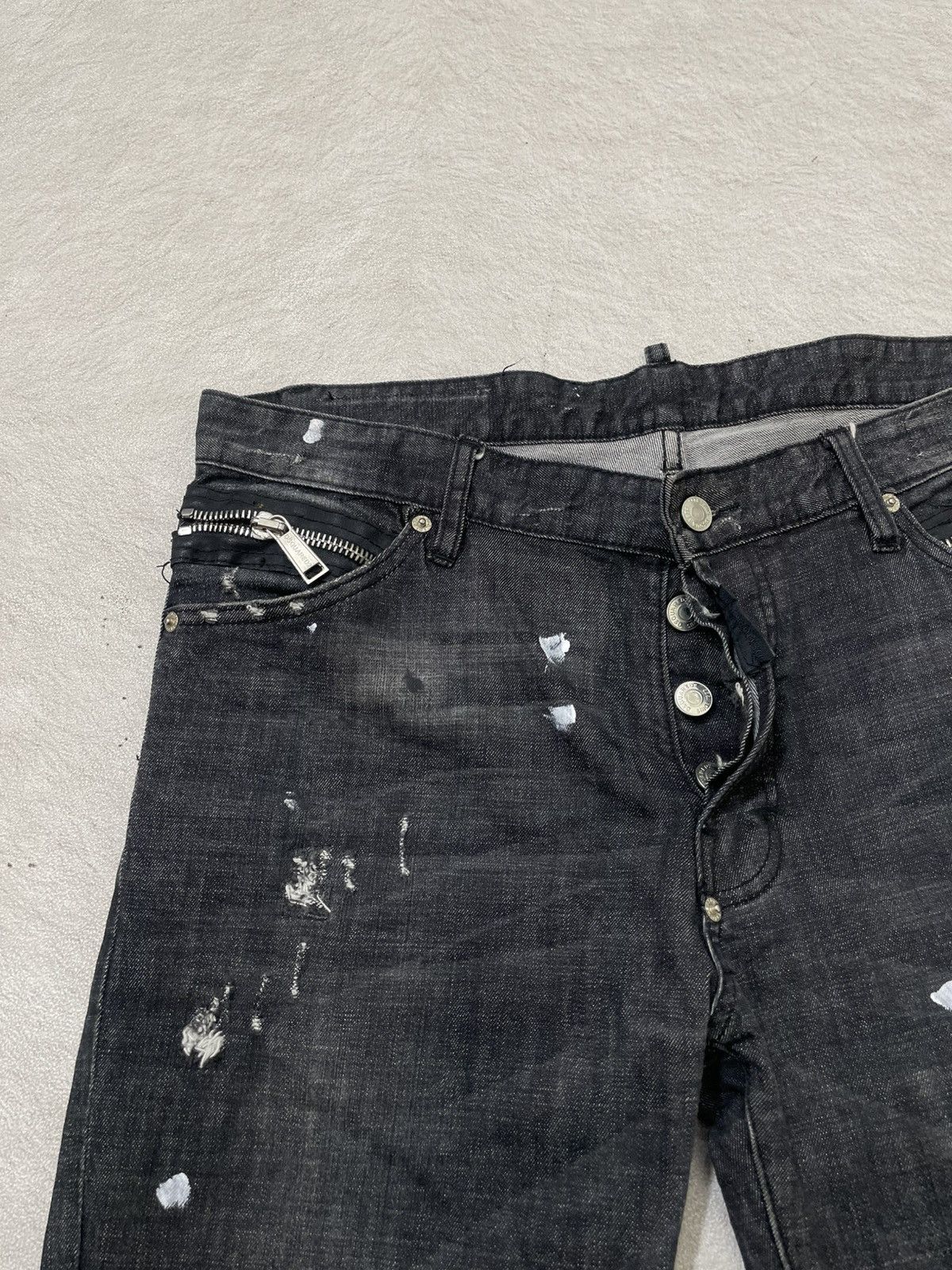 Number (N)ine 2000s Dsquared2 Spray Distressed Denim Y2K Ifsix LGB ...