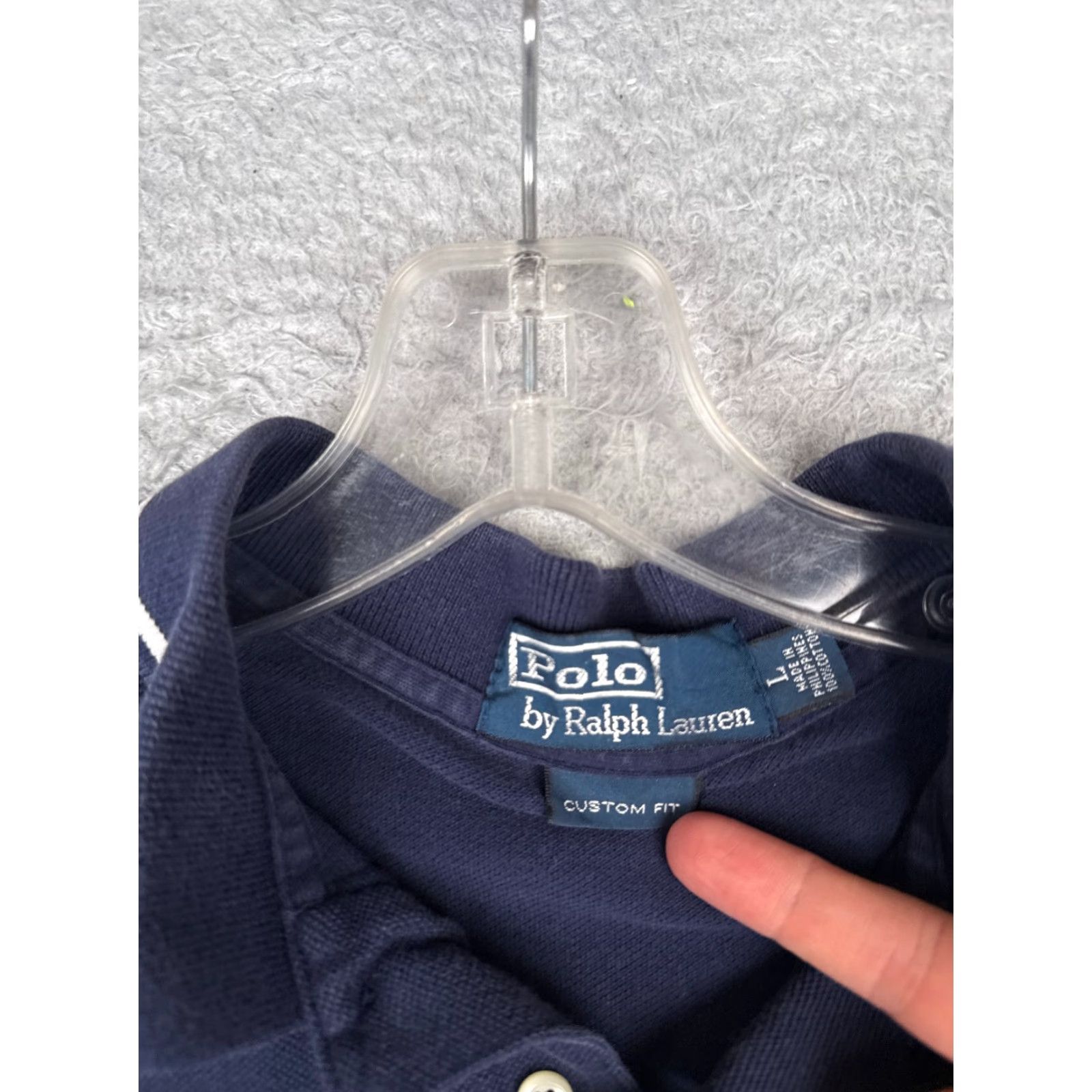 Ralph Lauren VINTAGE Ralph Lauren Polo Shirt Men L Blue Cotton Custom Fit Pocket Shirt Size US L / EU 52-54 / 3 - 7 Thumbnail