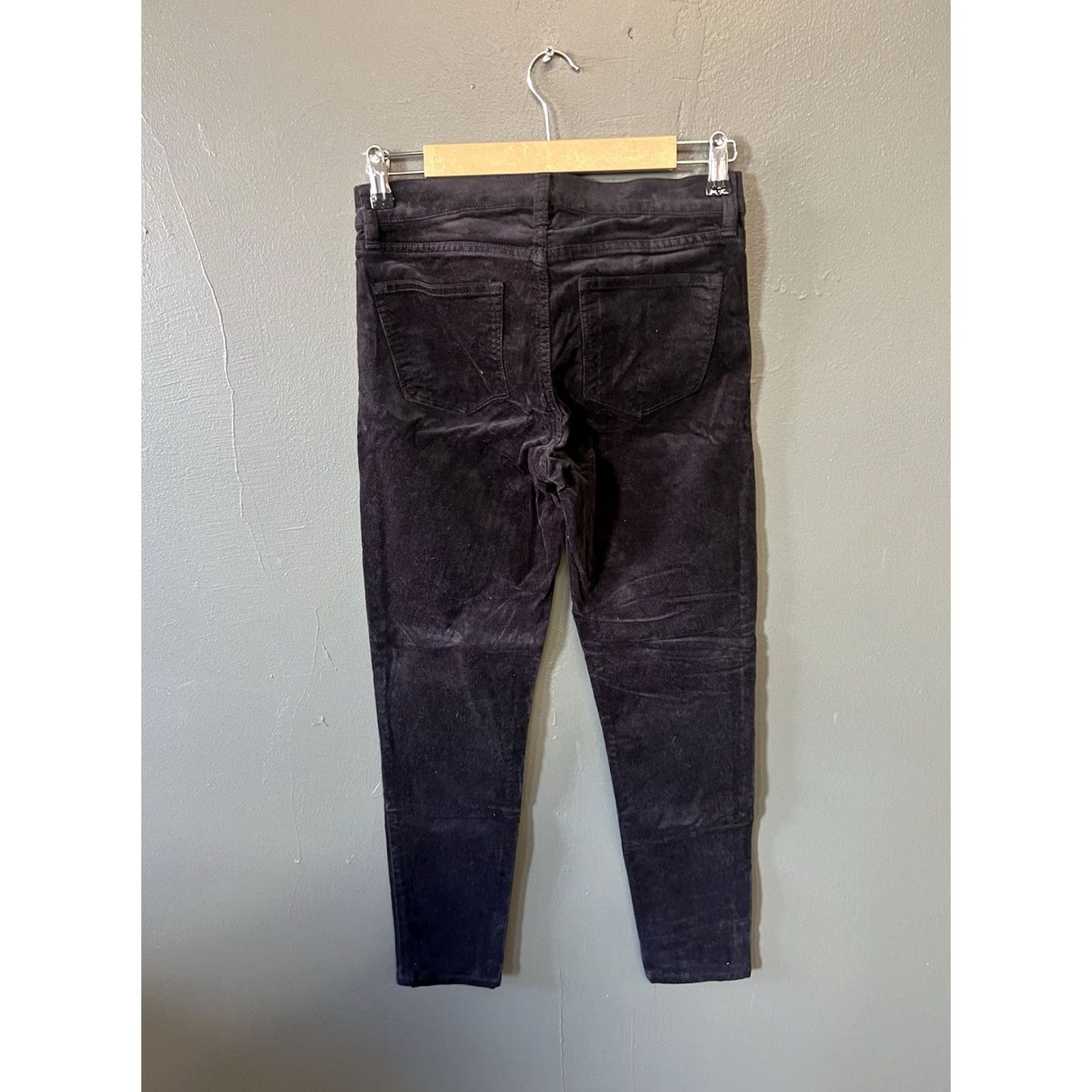 J.Crew J.CREW Womens Black Velour Straight Leg Ankle Pants 27 Velour Black 27 Inseam Womens Size 27" / US 4 / IT 40 - 2 Thumbnail