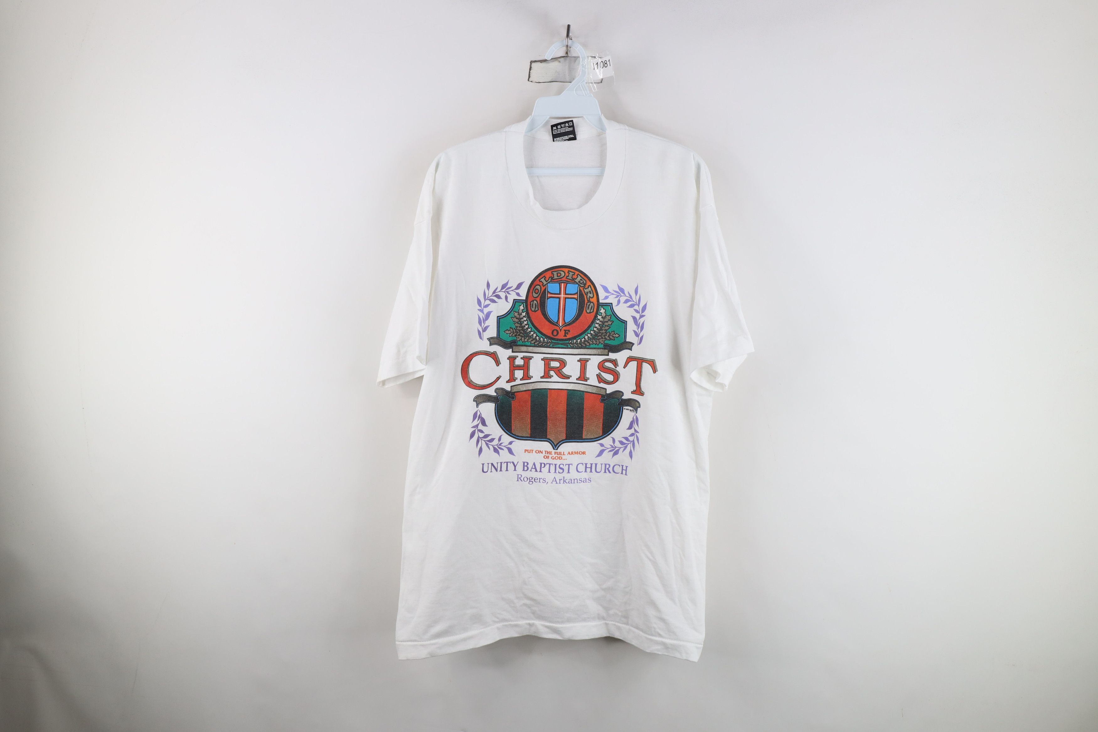 Vintage Vintage 90s Christianity of Christ God T-Shirt White USA Size US XL / EU 56 / 4 - 1 Thumbnail
