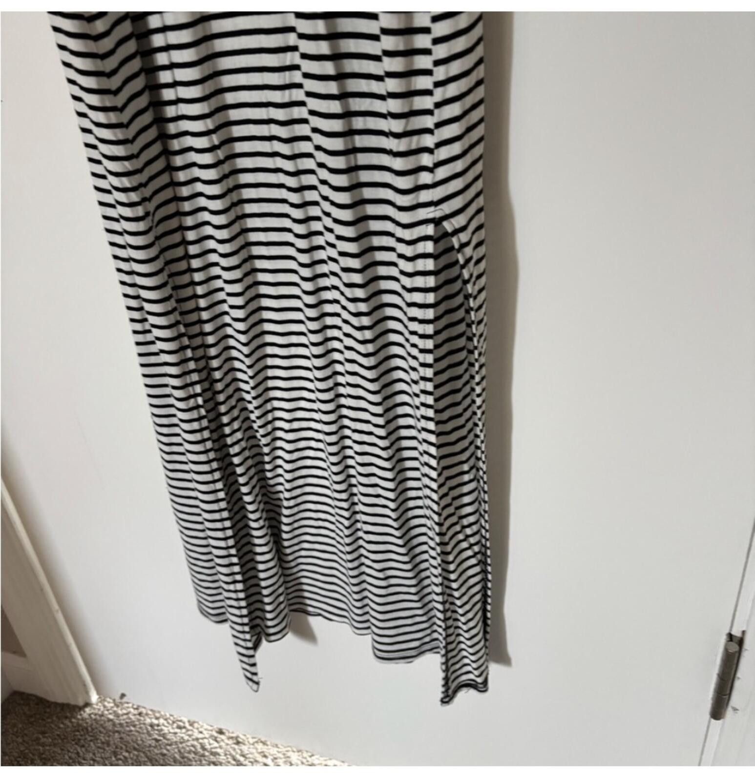 Other (LOVE, FIRE) Striped Black and White Sleeveless Maxi Dress Size L / US 10 / IT 46 - 4 Thumbnail