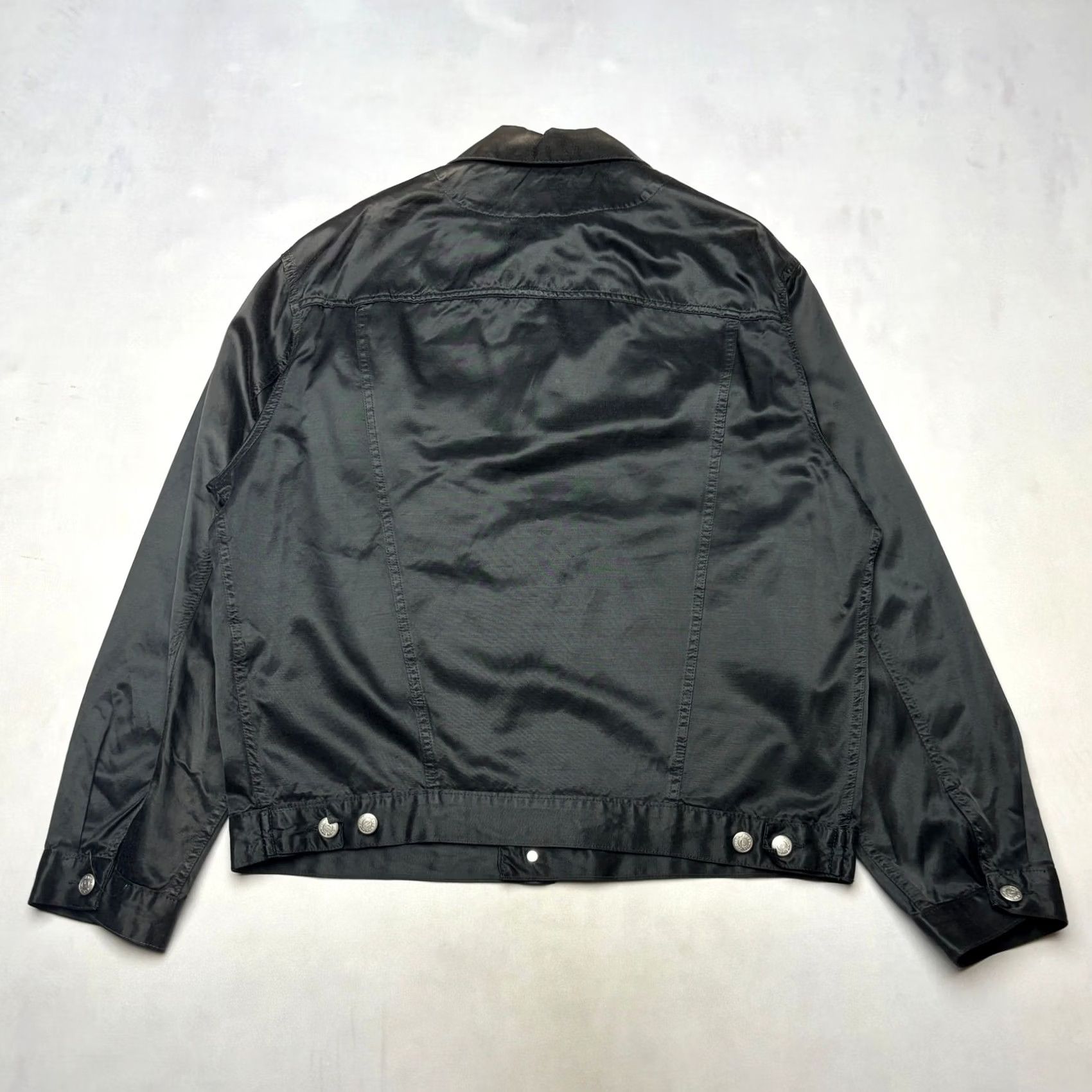 Vintage VINTAGE Katharine Hamnett Denim Black Textured Trucker Jacket Men XL Regular Cotton Jacket Mens XL Black RARE Size US XL / EU 56 / 4 - 3 Thumbnail