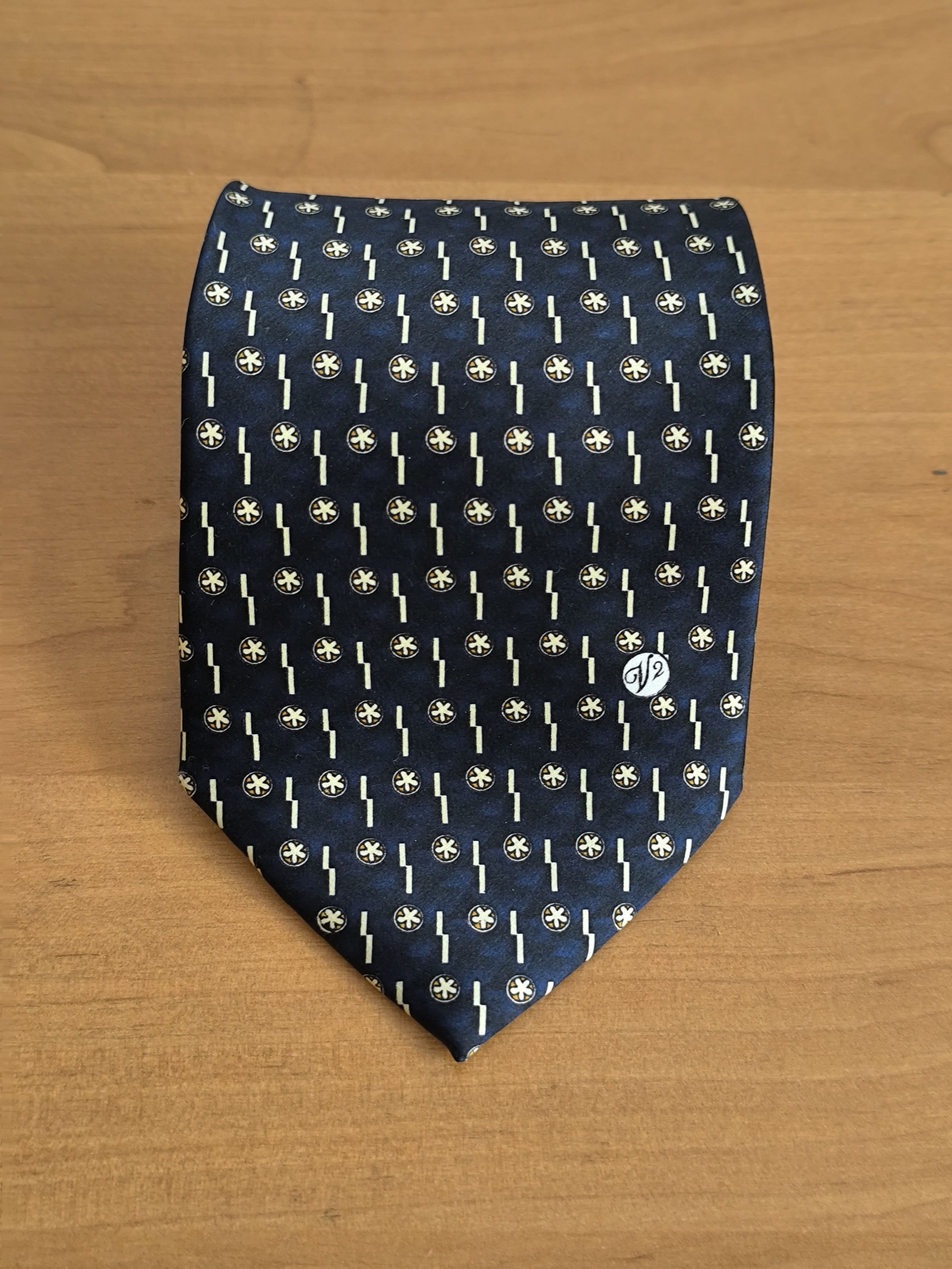 Versace Versace V2 Classic Men’s Silk Tie Blue Abstract Medusa Logo Size ONE SIZE - 1 Thumbnail