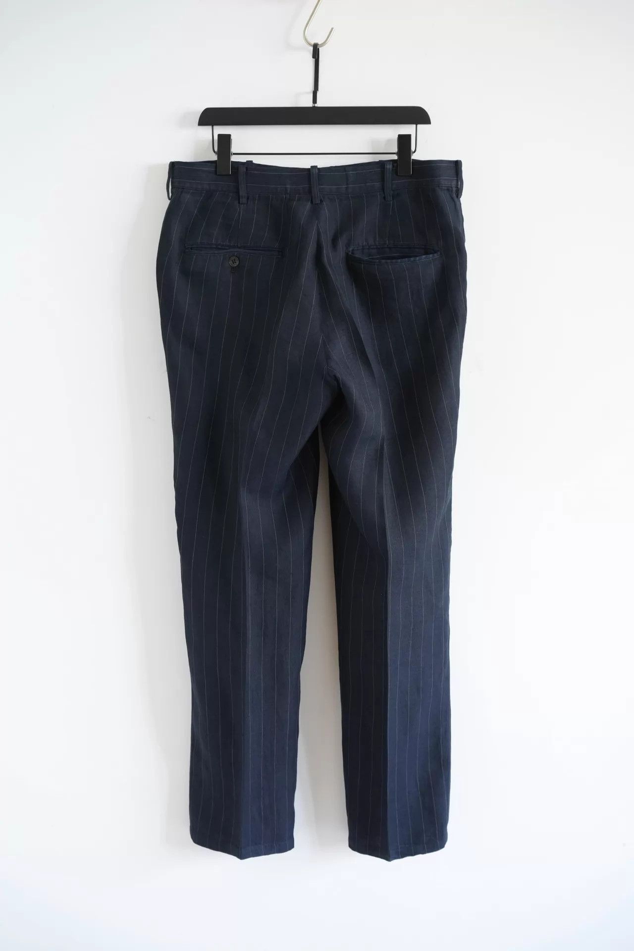Yohji Yamamoto Yohji Yamamoto 05SS Kikko Blue Striped Linen Pants Size US 34 / EU 50 - 2 Thumbnail