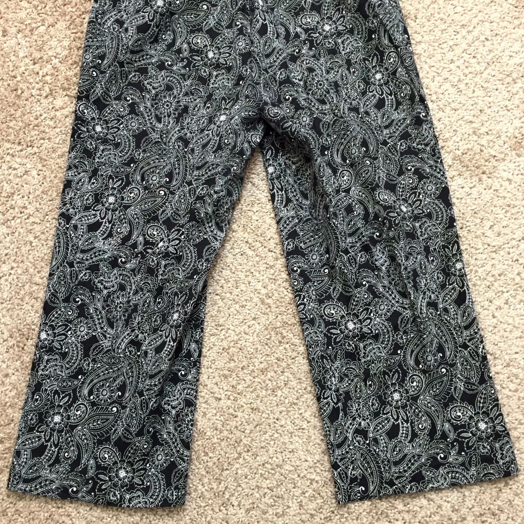 Vintage Briggs New York Pants Womens 8 Black Capri Size Paisley Size 30" / US 8 / IT 44 - 6 Thumbnail