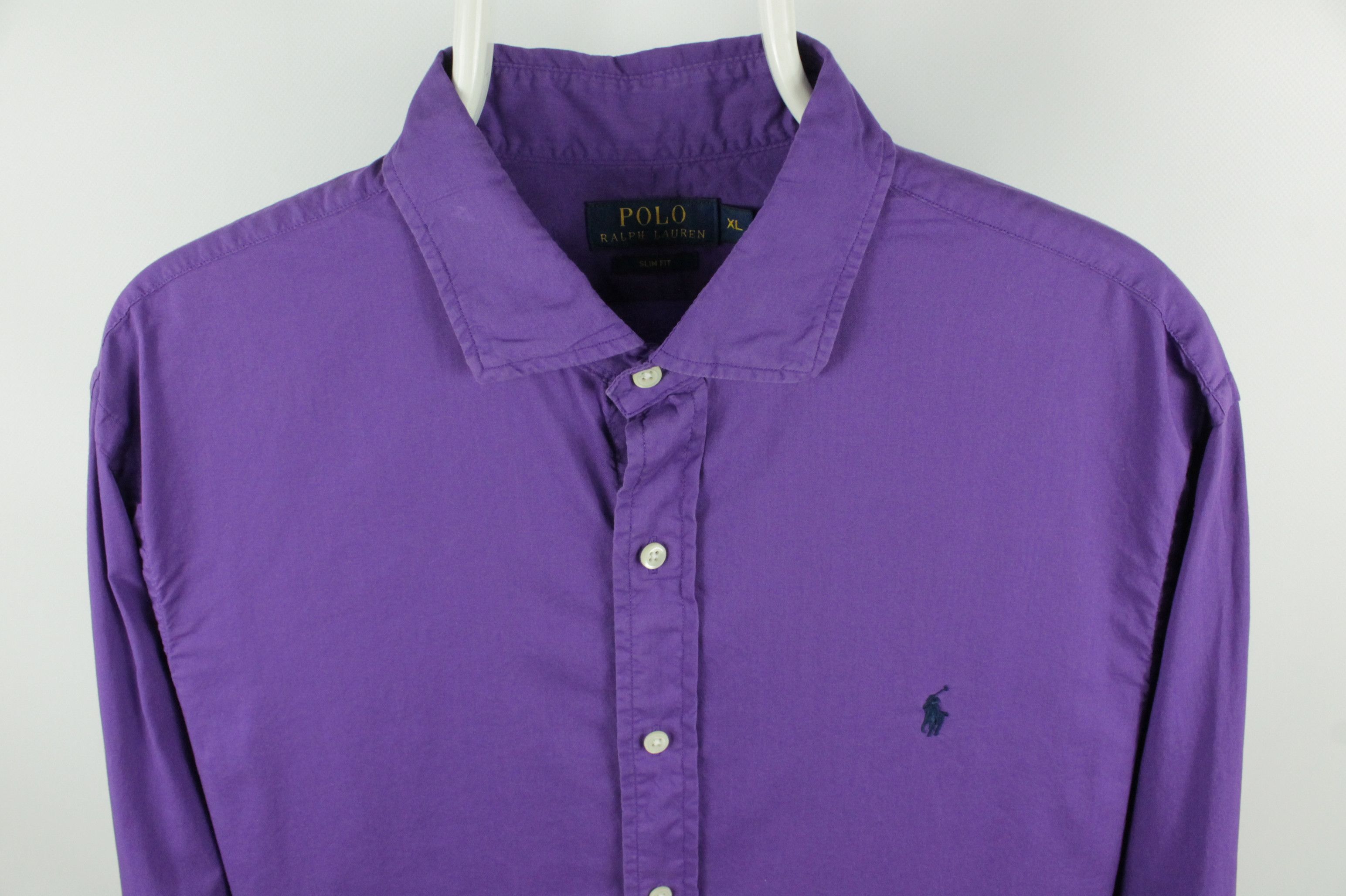Polo Ralph Lauren × Ralph Lauren Polo Ralph Lauren Slim Fit Garment Dyed Purple Light Shirt Size US XL / EU 56 / 4 - 2 Thumbnail