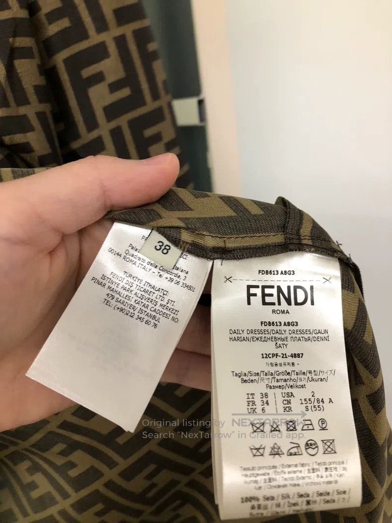 Fendi Fendi All-Print Dress Size XS / US 0-2 / IT 36-38 - 3 Thumbnail